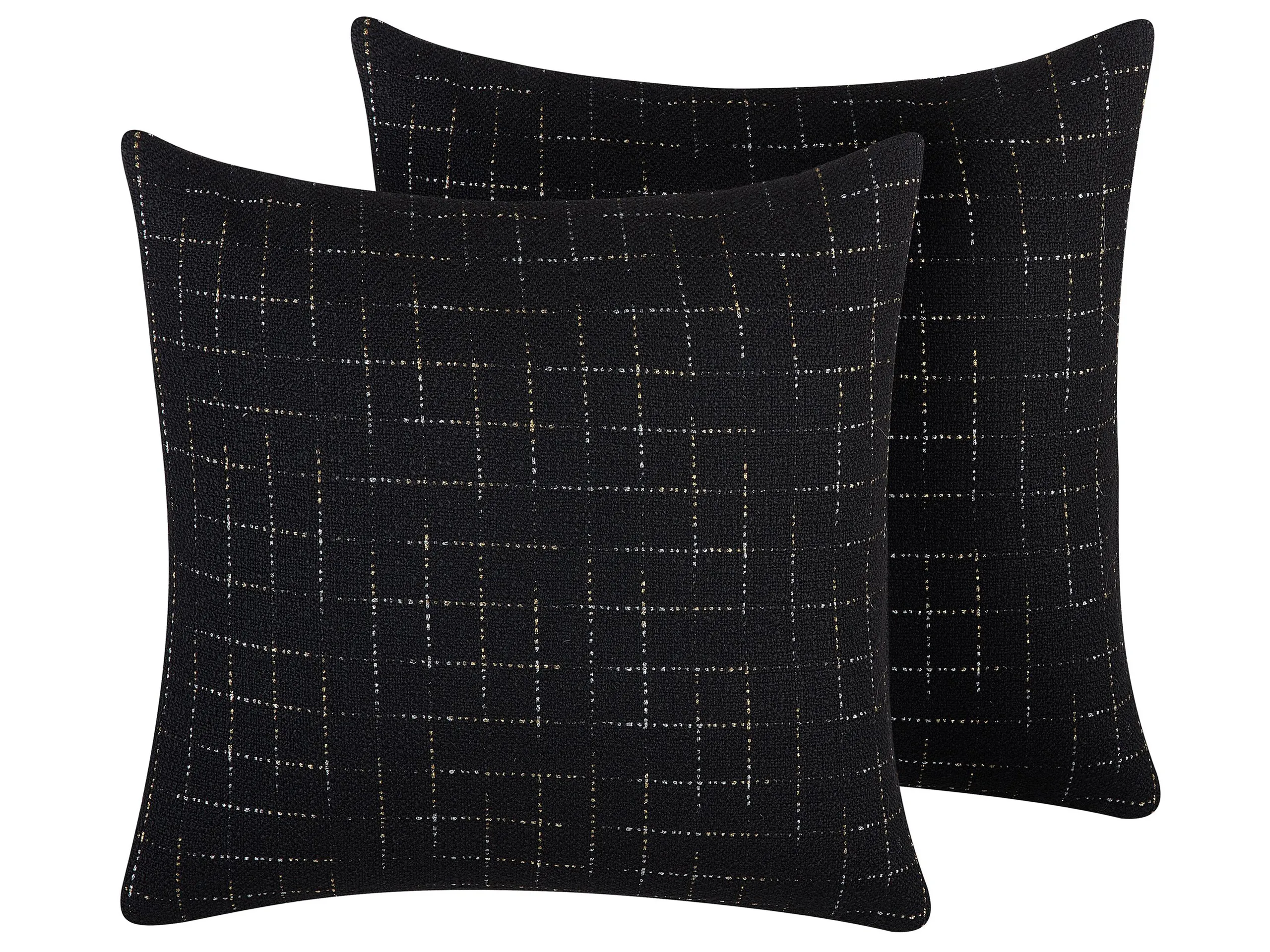 Conjunto de 2 cojines decorativos BELLFLOWER 45 x 45 cm Negro Patrón geométrico