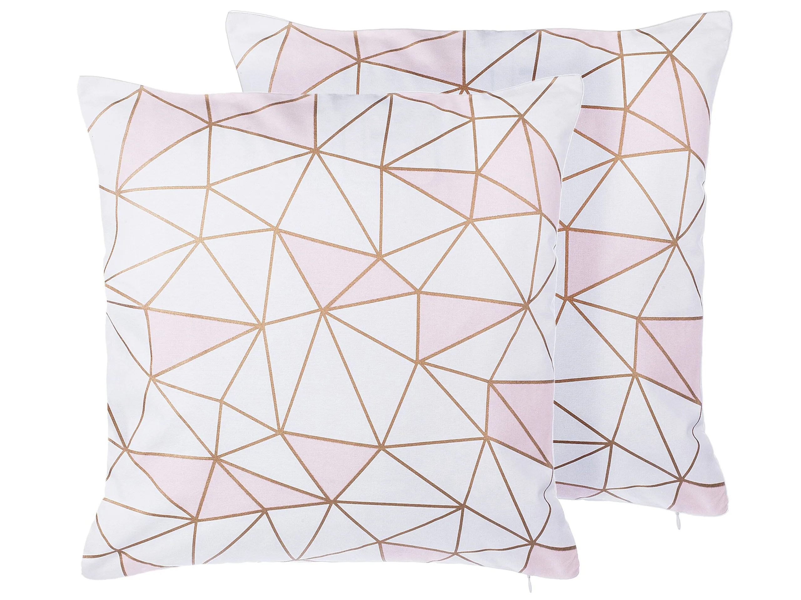 Conjunto de 2 cojines decorativos CLARKIA Algodón 45 x 45 cm Rosa Patrón geométrico