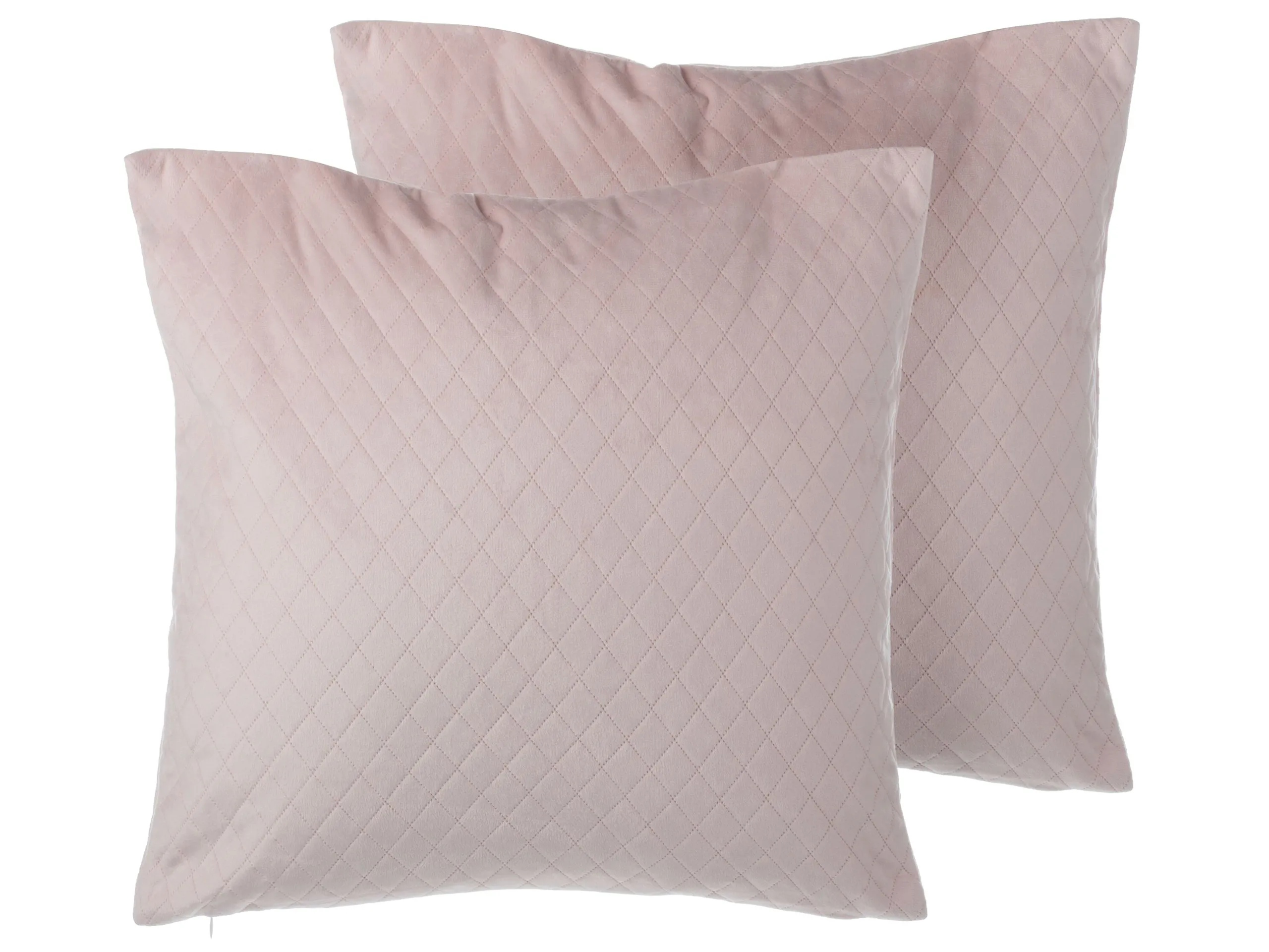 Conjunto de 2 cojines decorativos PASQUE Terciopelo 45 x 45 cm Rosa Liso