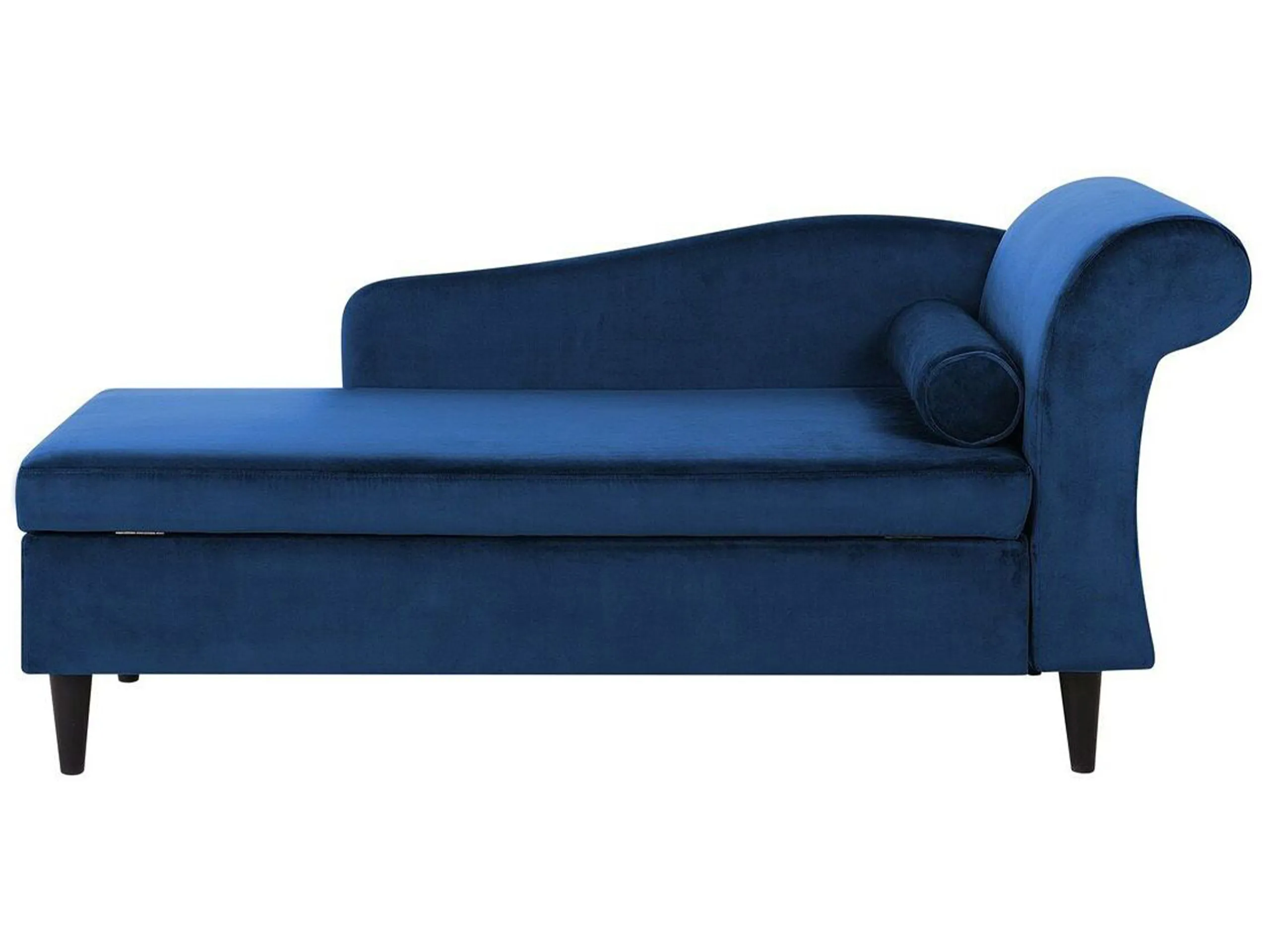 Chaise longue derecho LUIRO Terciopelo Azul marino con almacenaje