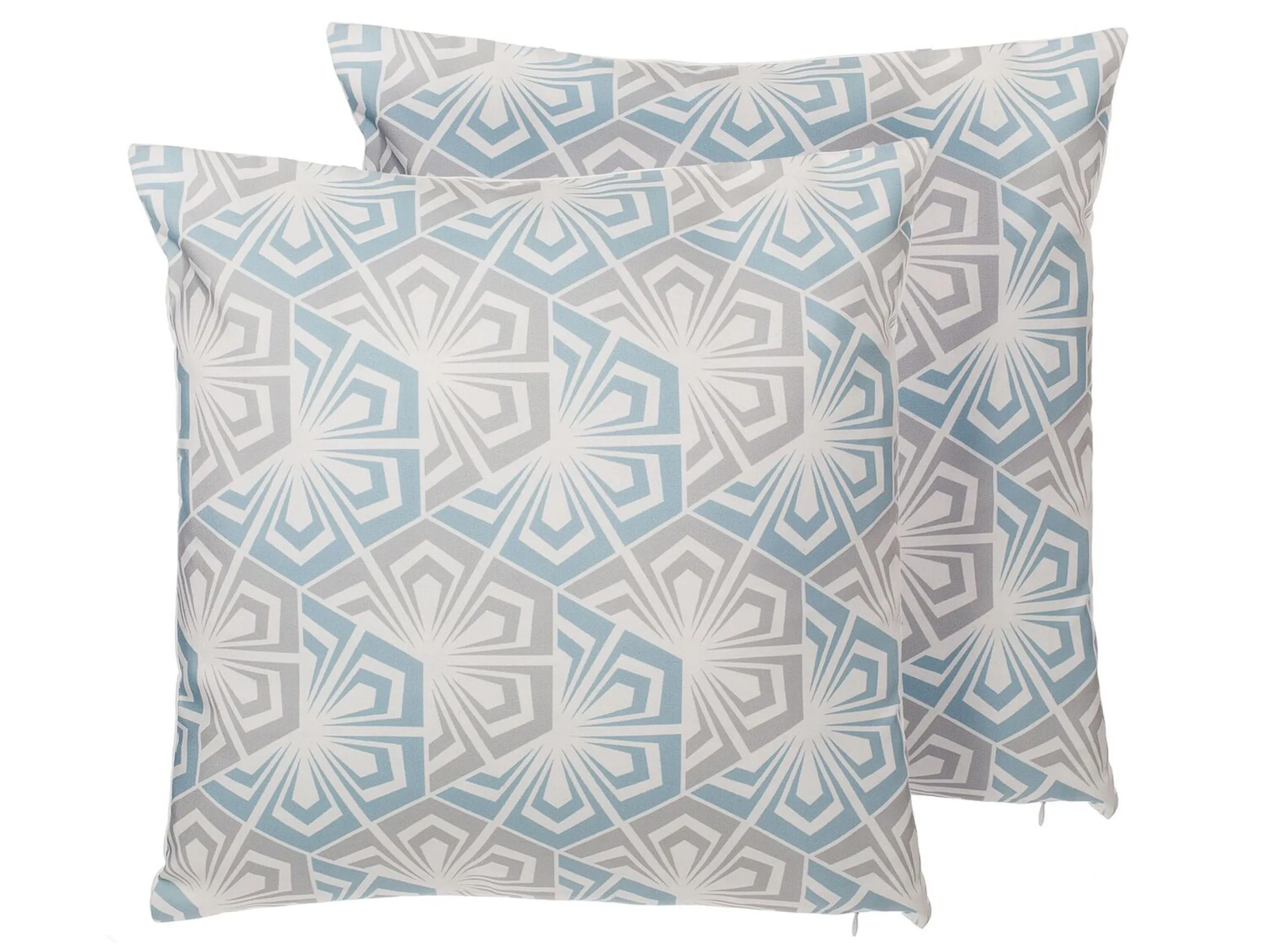 Conjunto de 2 cojines decorativos PRIMROSE 45 x 45 cm Azul claro Ikat