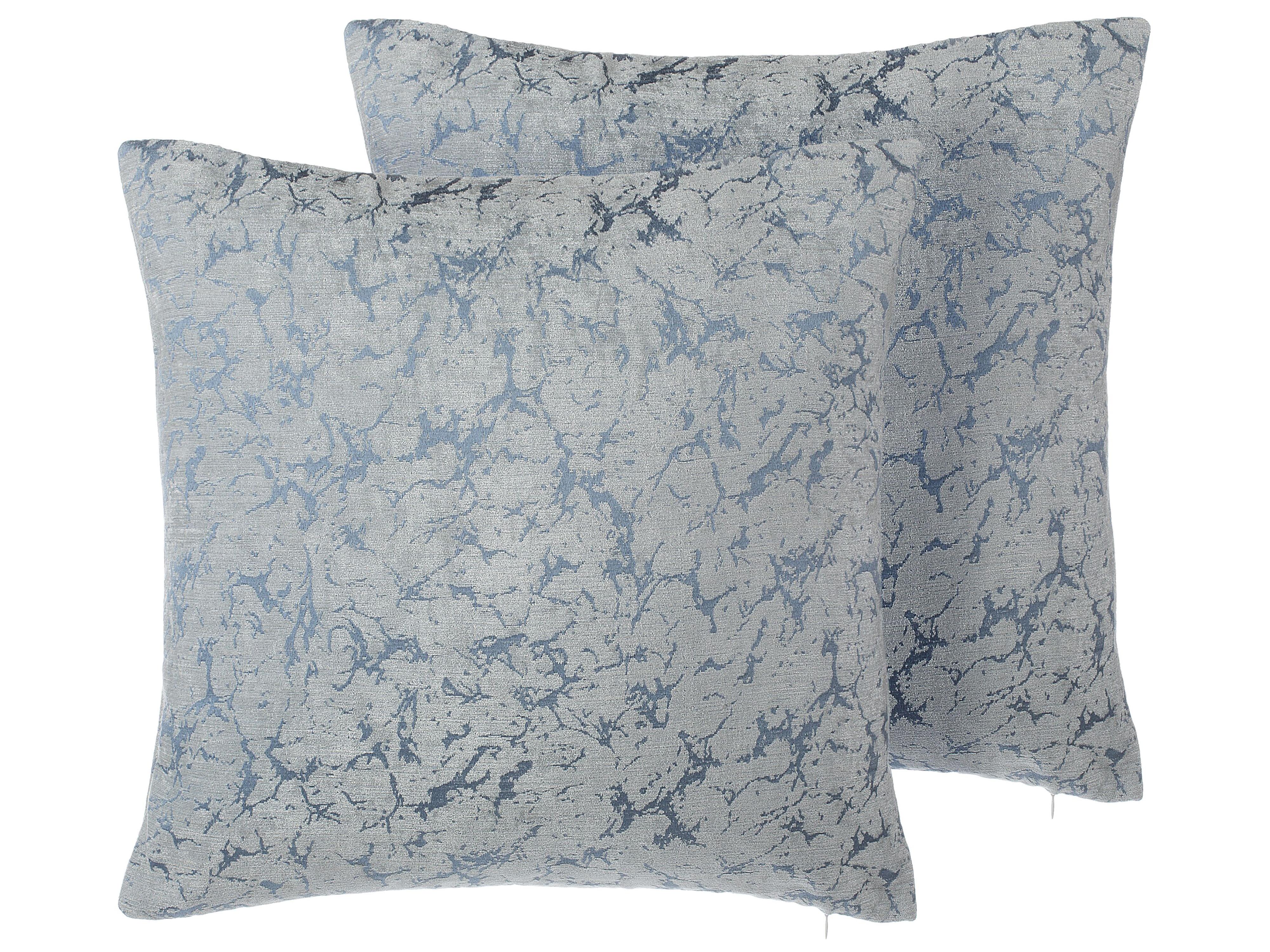 Conjunto de 2 cojines decorativos WISTERIA 45 x 45 cm Gris claro Liso