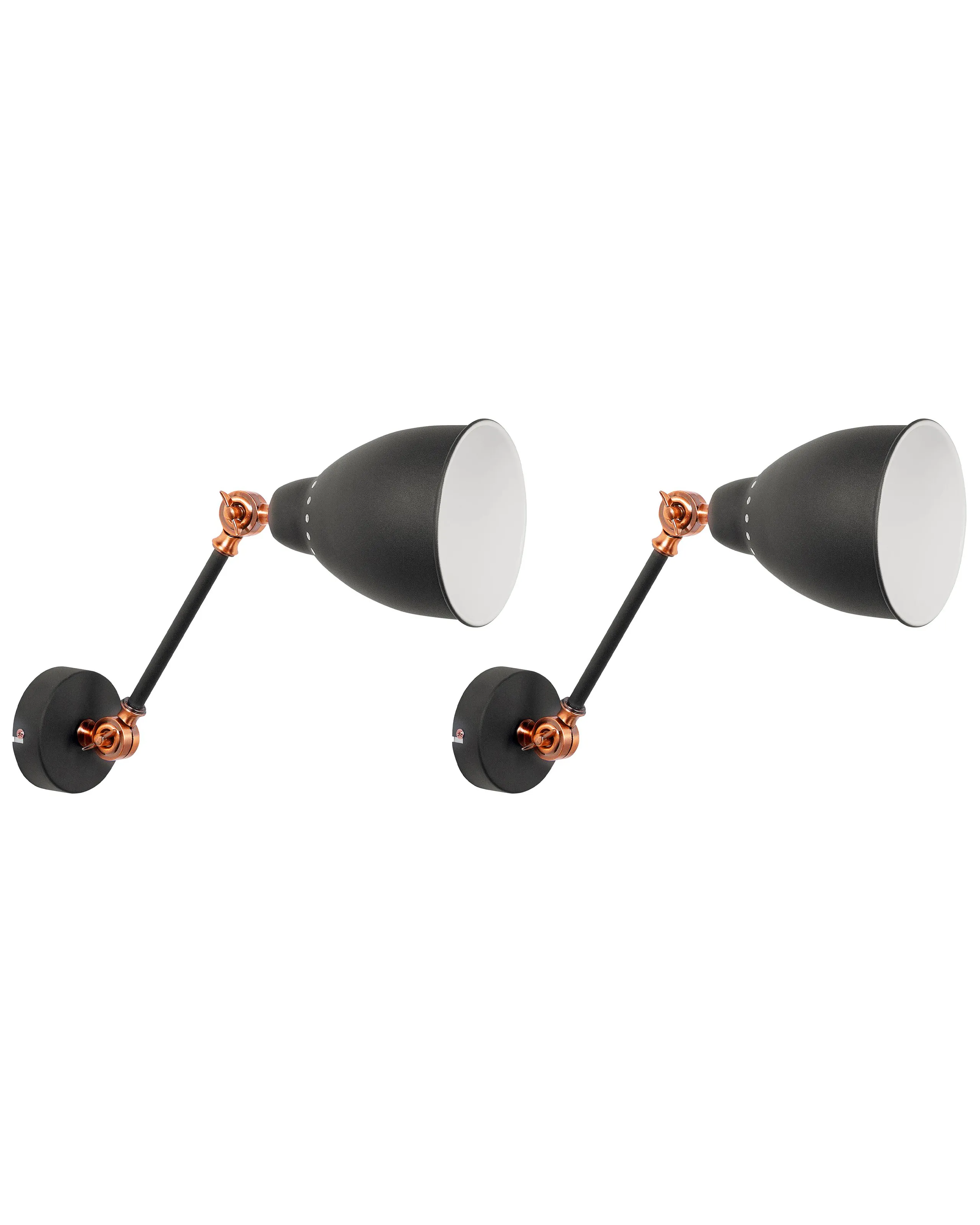 Conjunto de 2 lámparas de pared MISSISSIPPI ajustable Metal Grafito