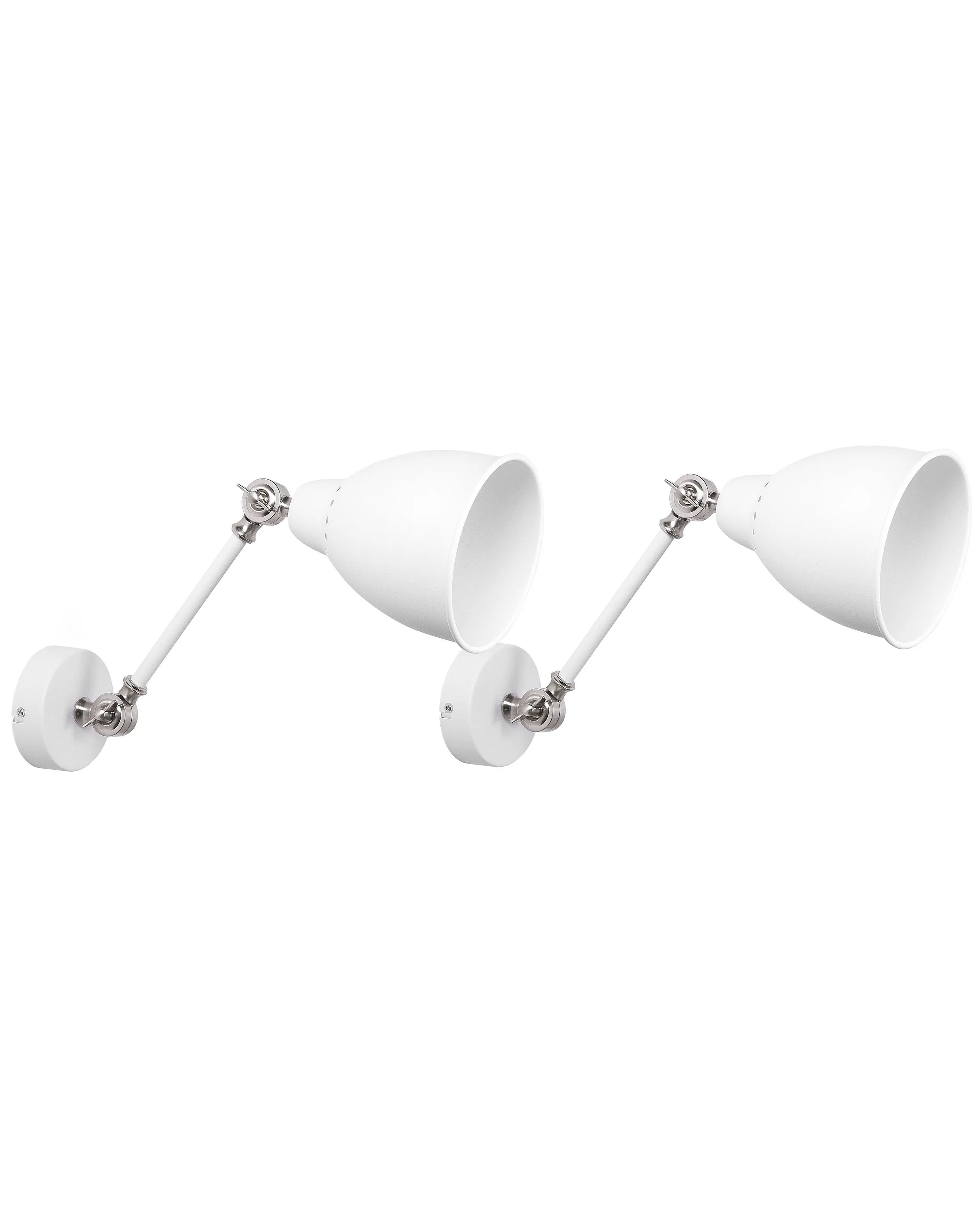 Conjunto de 2 lámparas de pared MISSISSIPPI ajustable Metal Blanco