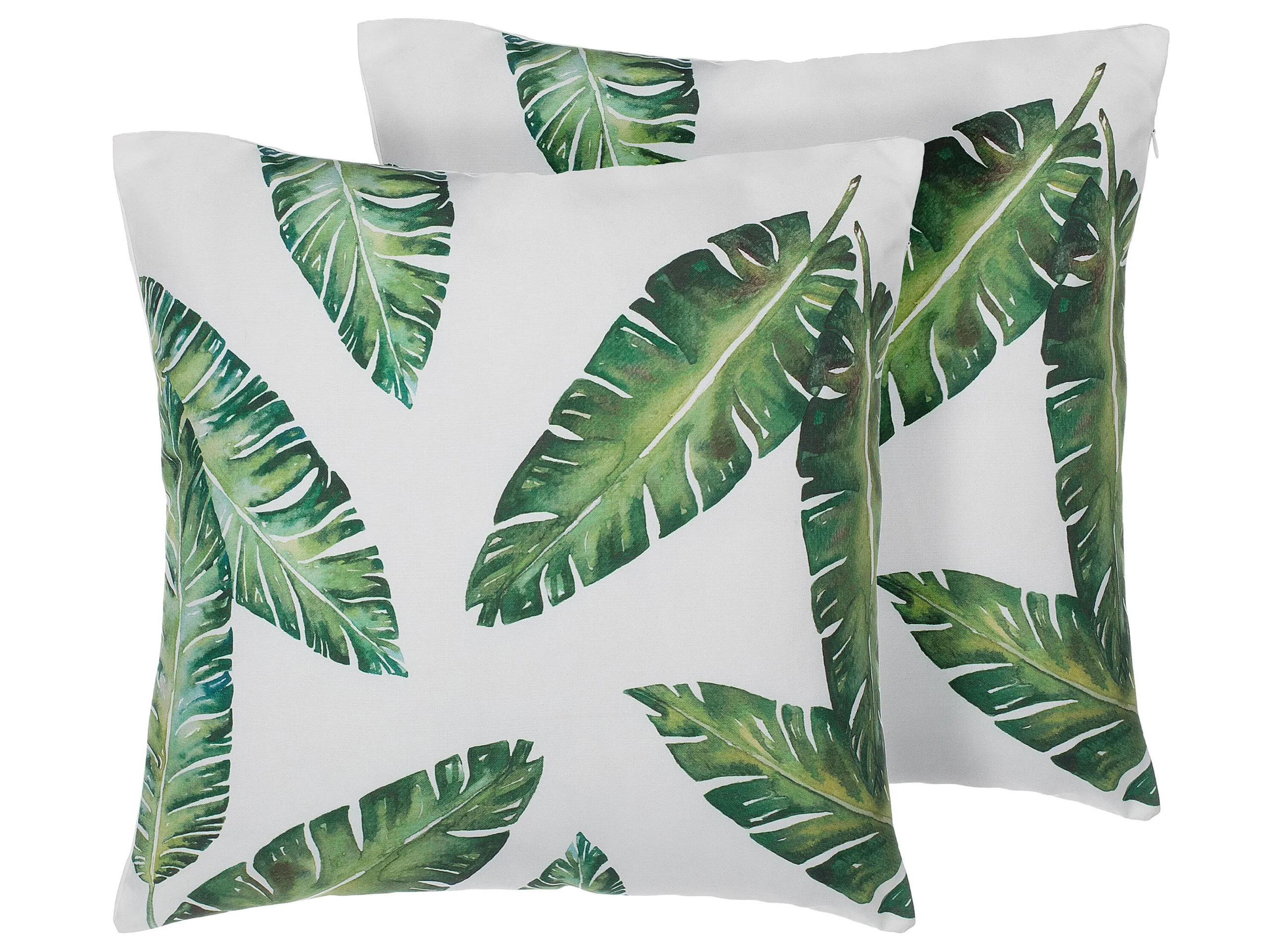Conjunto de 2 cojines decorativos DIANELLA 45 x 45 cm Verde oscuro Patrón de plantas
