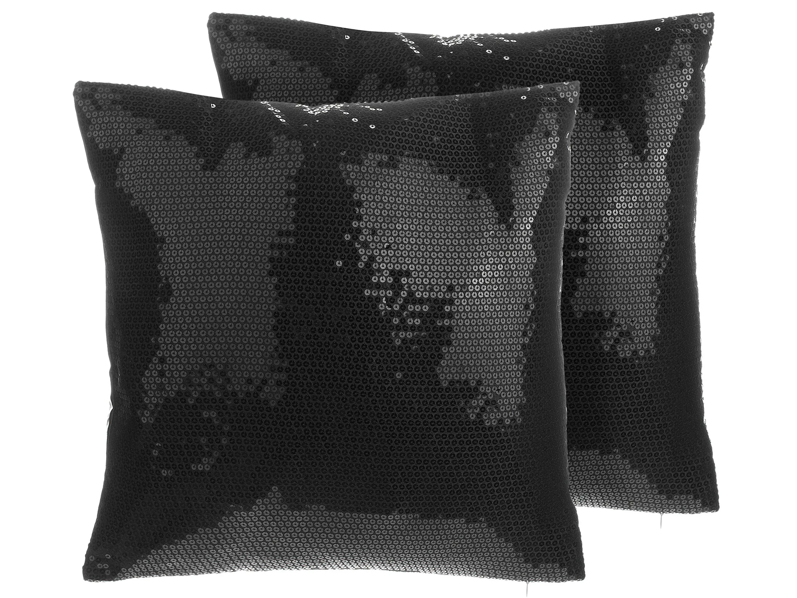 Conjunto de 2 cojines decorativos ASTER 45 x 45 cm Negro Liso