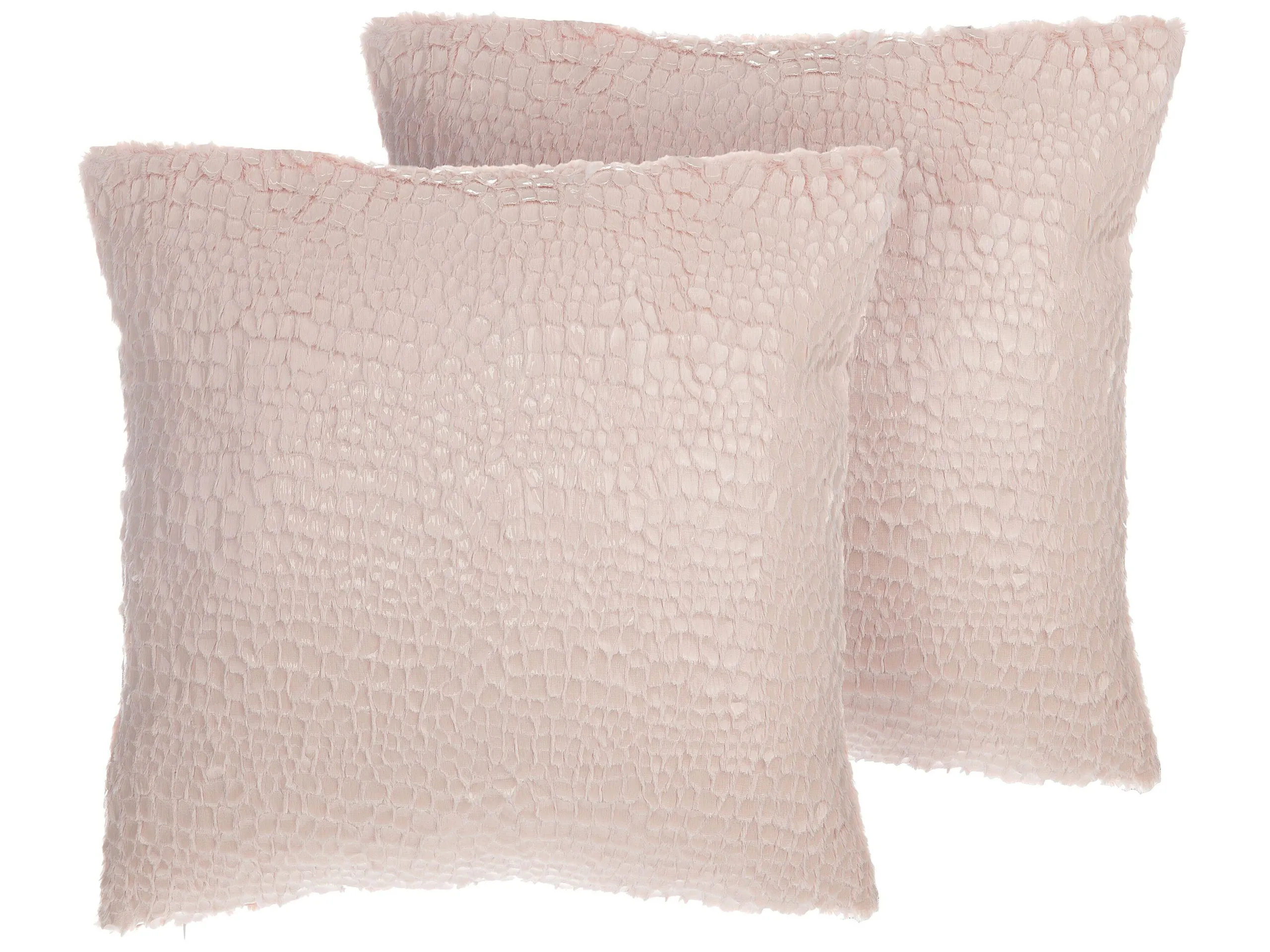 Conjunto de 2 cojines decorativos PEONY 45 x 45 cm Rosa Liso