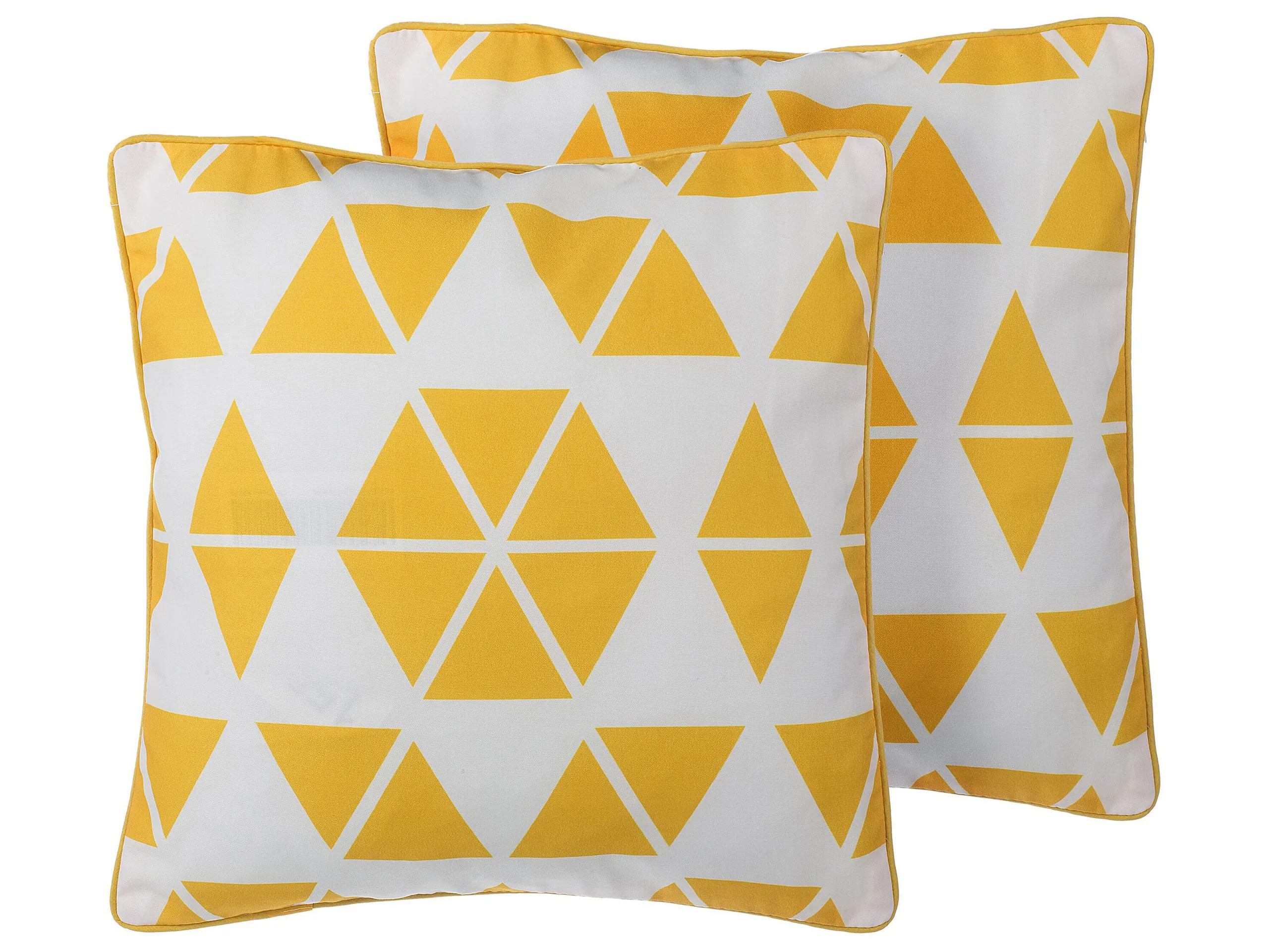 Conjunto de 2 cojines decorativos PANSY 45 x 45 cm Amarillo Patrón geométrico