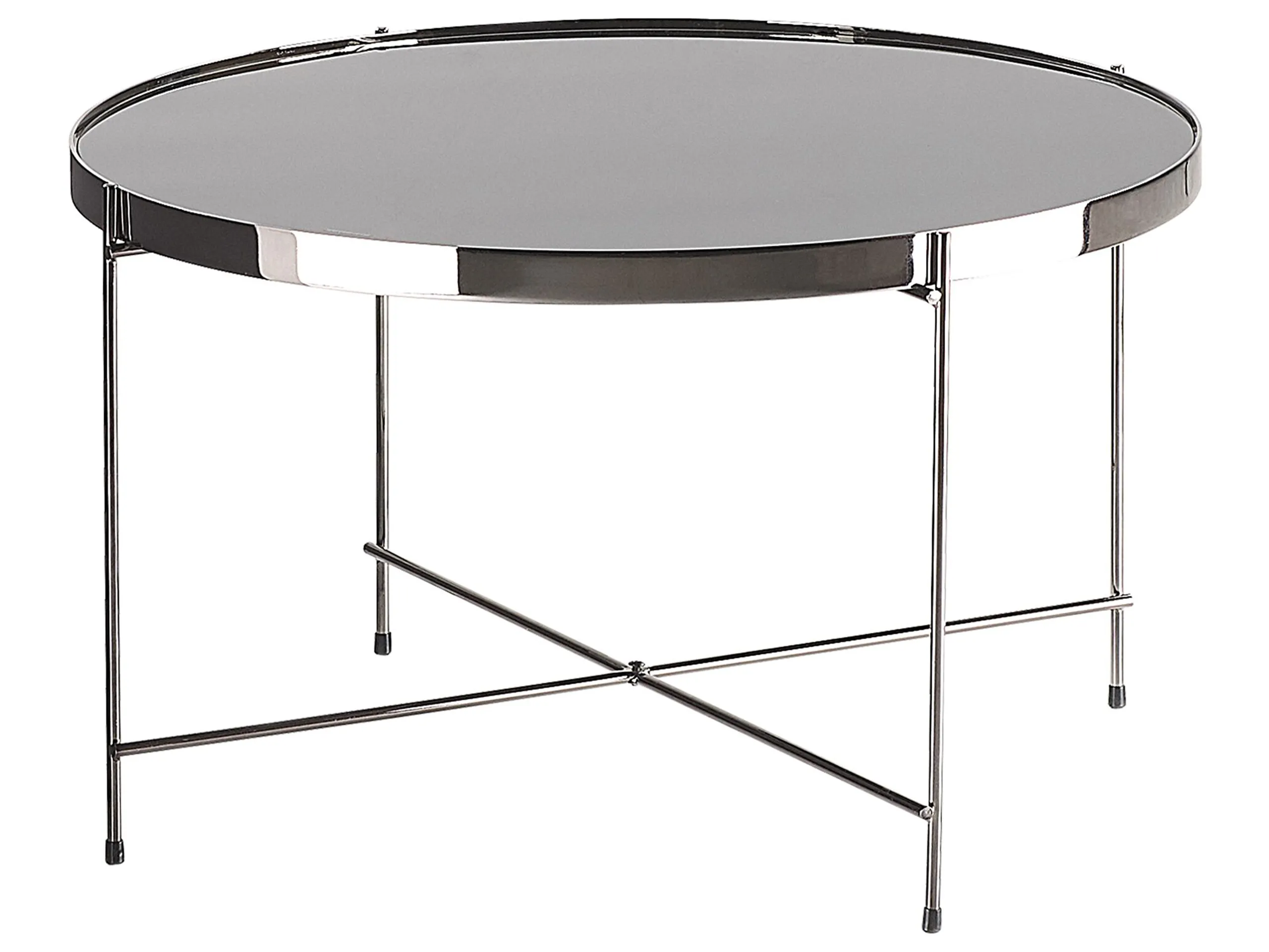 Coffee Table LUCEA Tempered Glass Silver