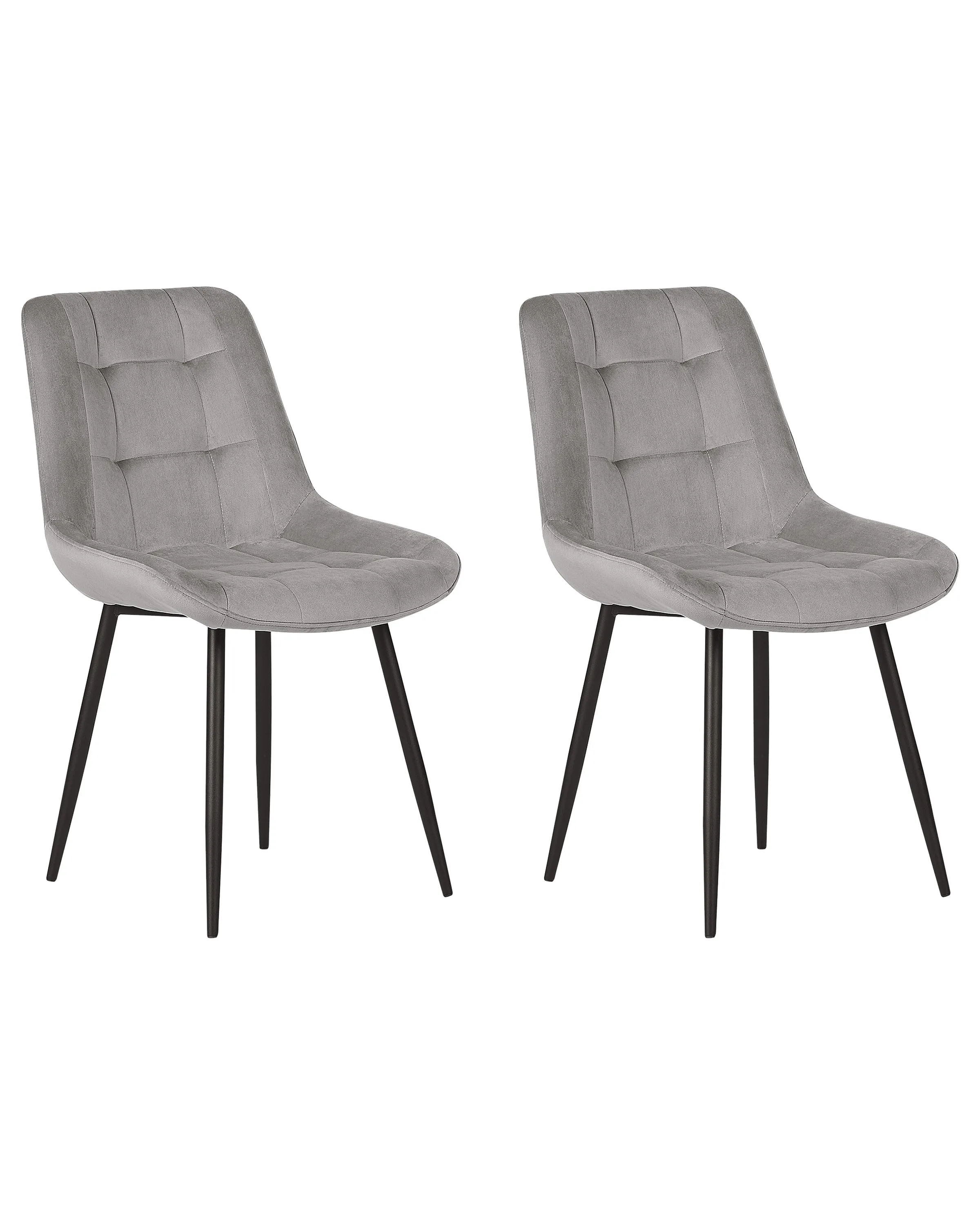 Conjunto de 2 sillas de comedor MELROSE Terciopelo Gris claro