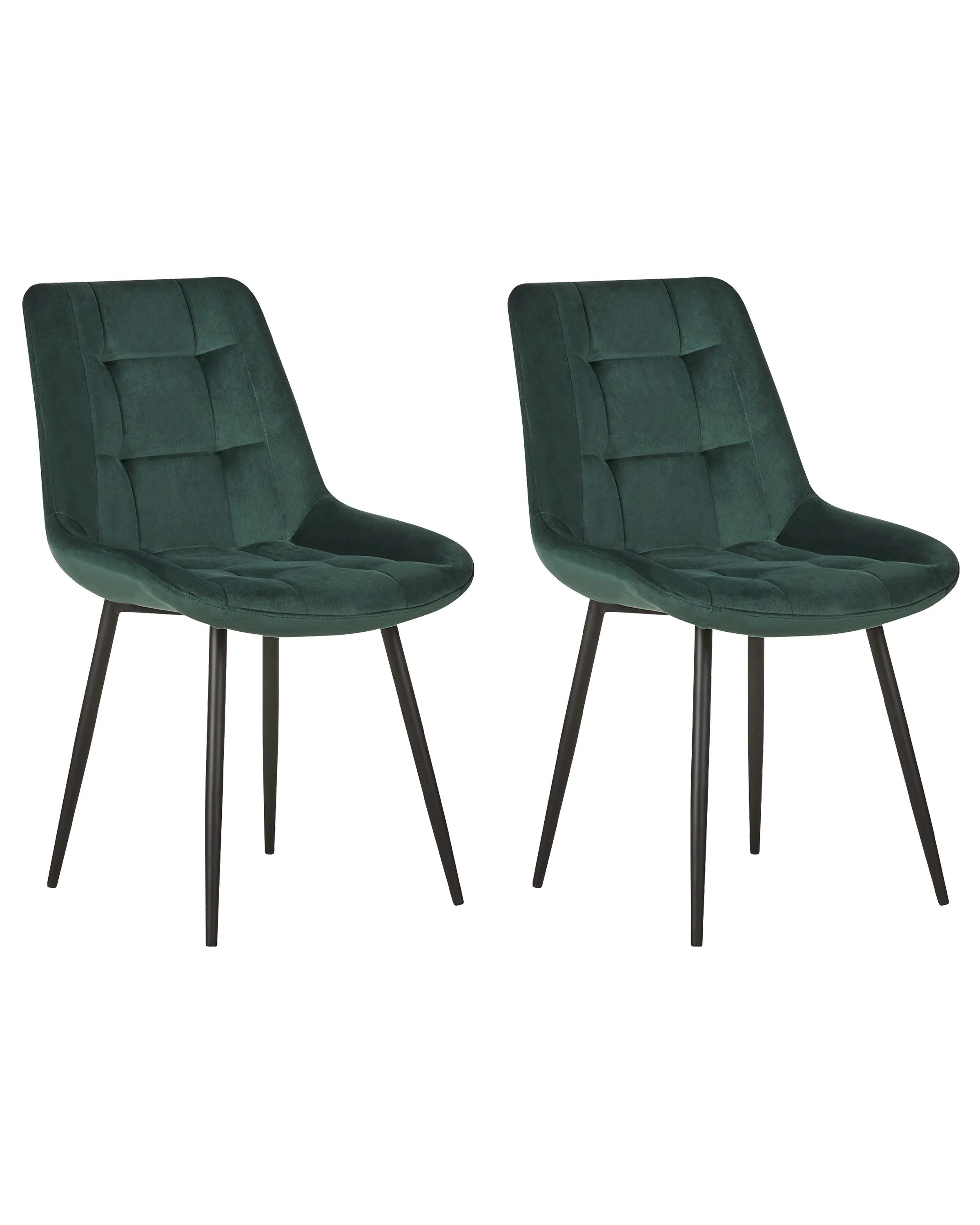Conjunto de 2 sillas de comedor MELROSE Terciopelo Verde oscuro