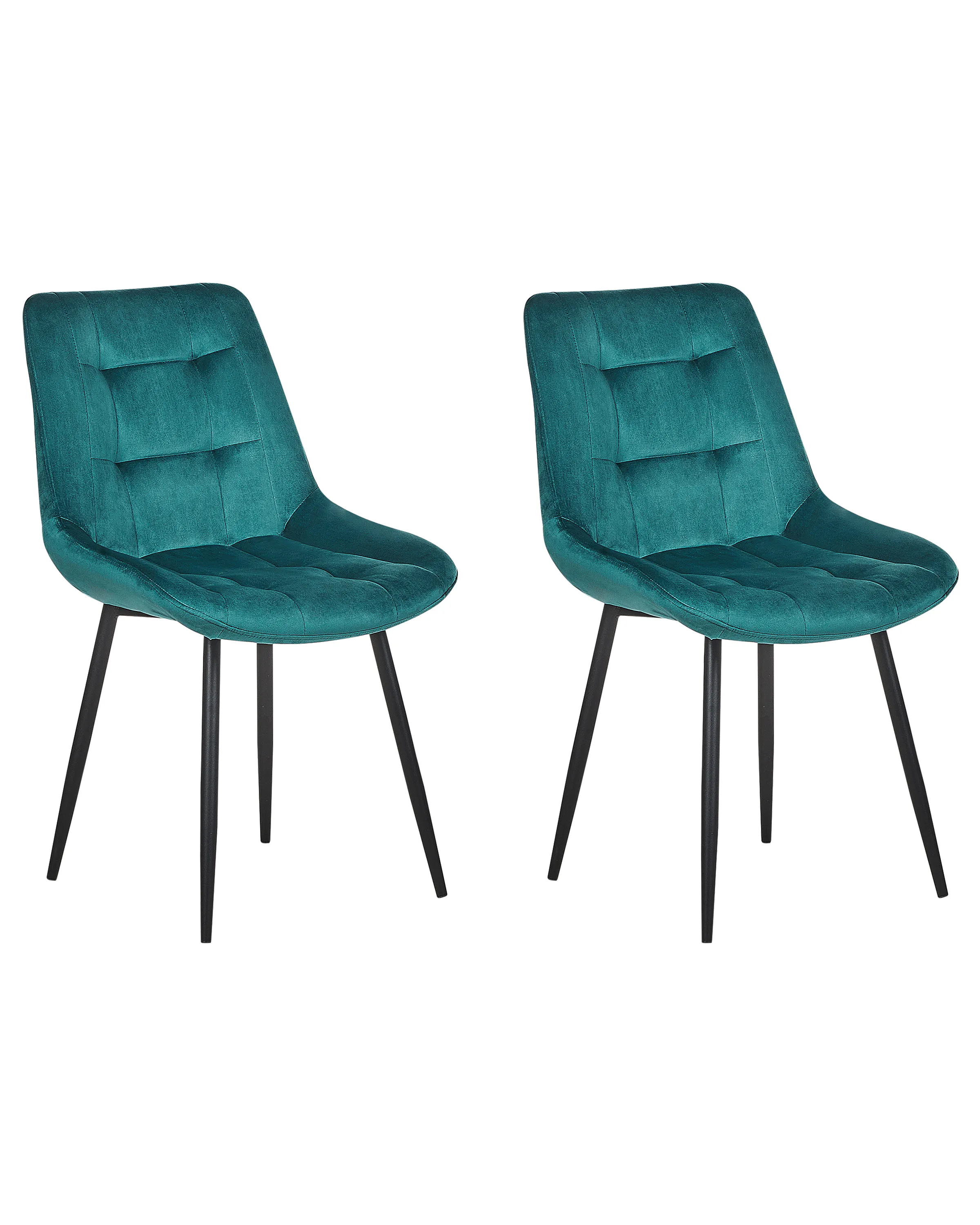 Conjunto de 2 sillas de comedor MELROSE Terciopelo Turquesa