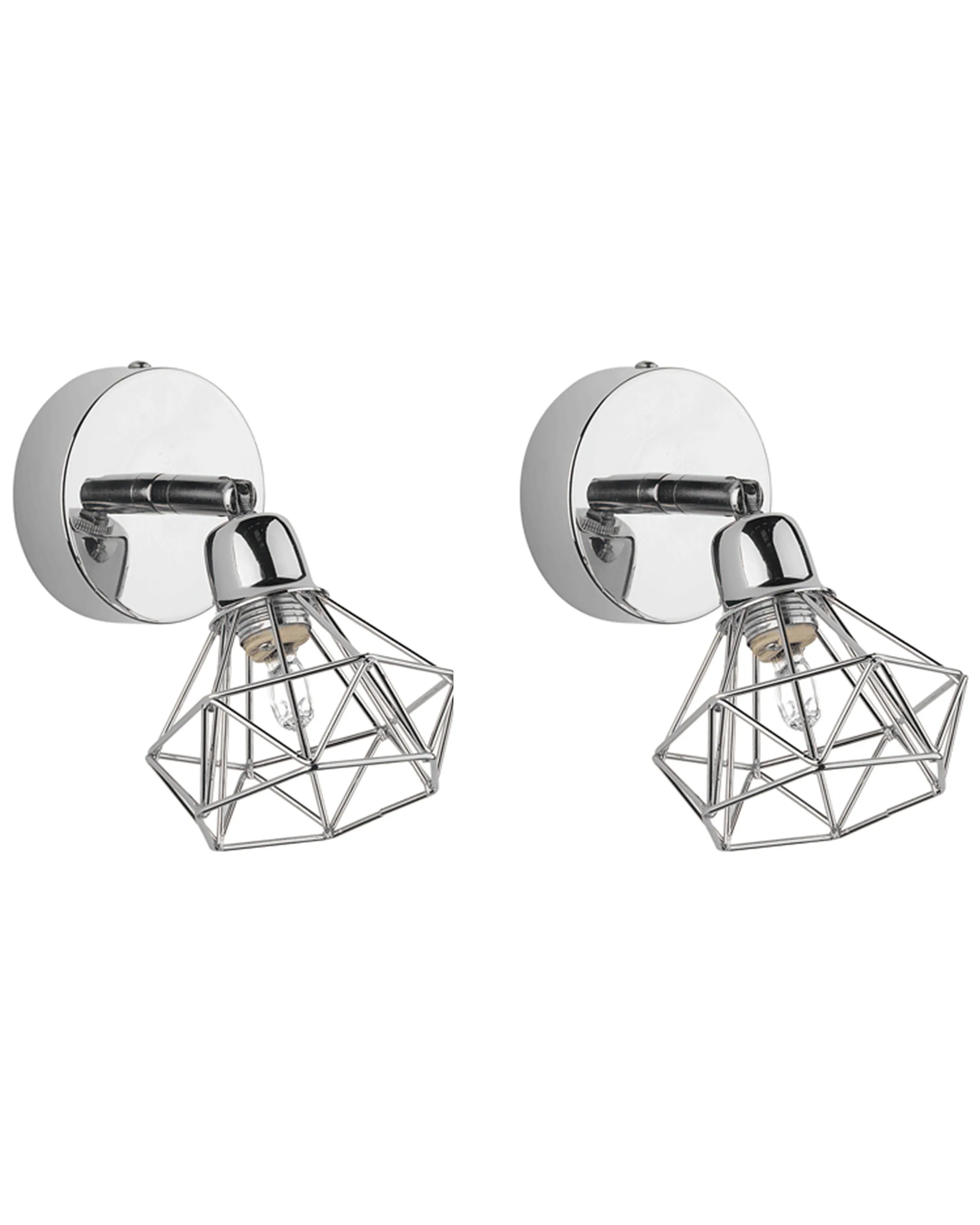 Conjunto de 2 lámparas de foco ERMA ajustable Metal Plateado