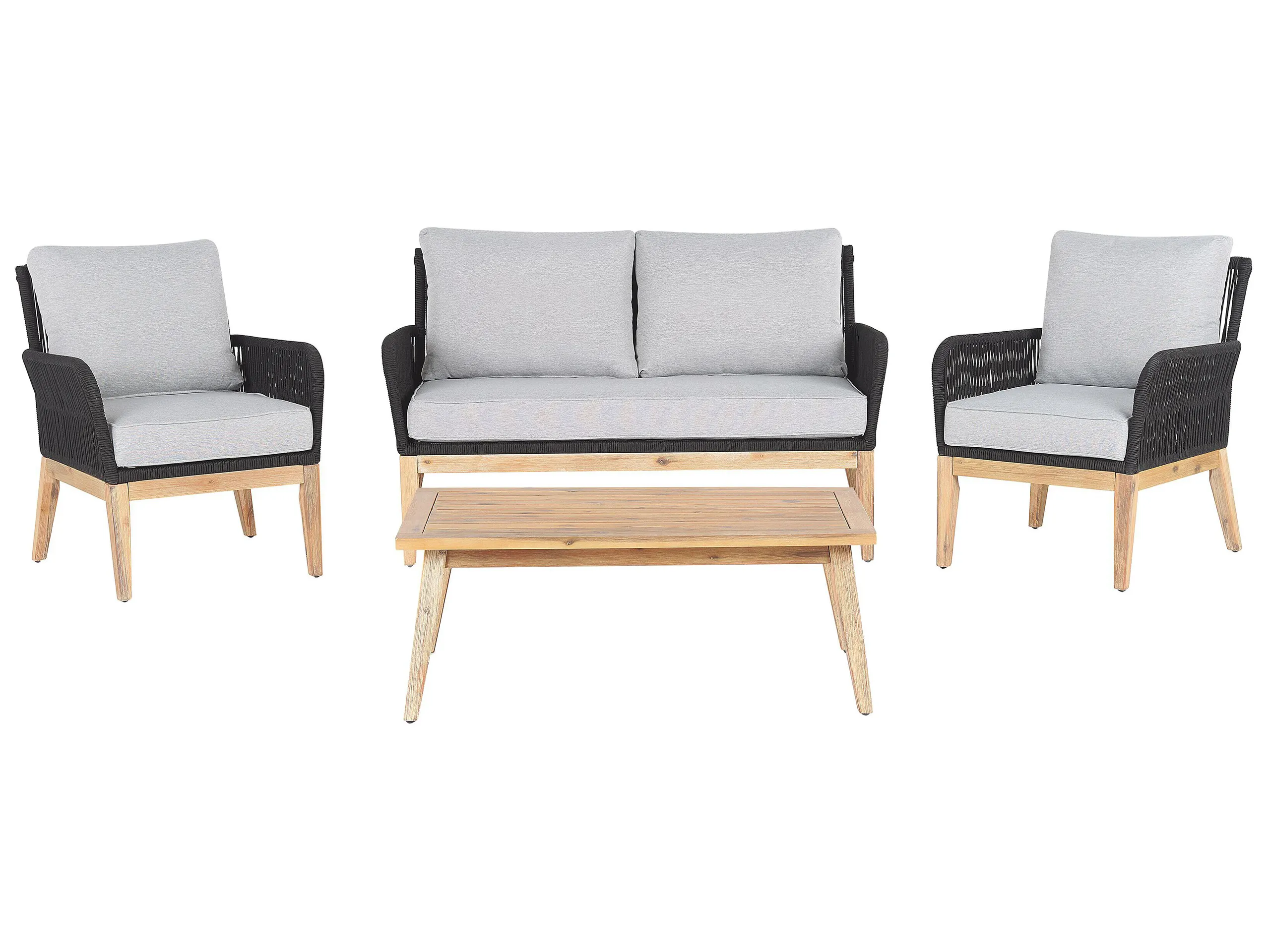 Garden Lounge Set with Table 4 Seater MERANO Acacia Wood Grey
