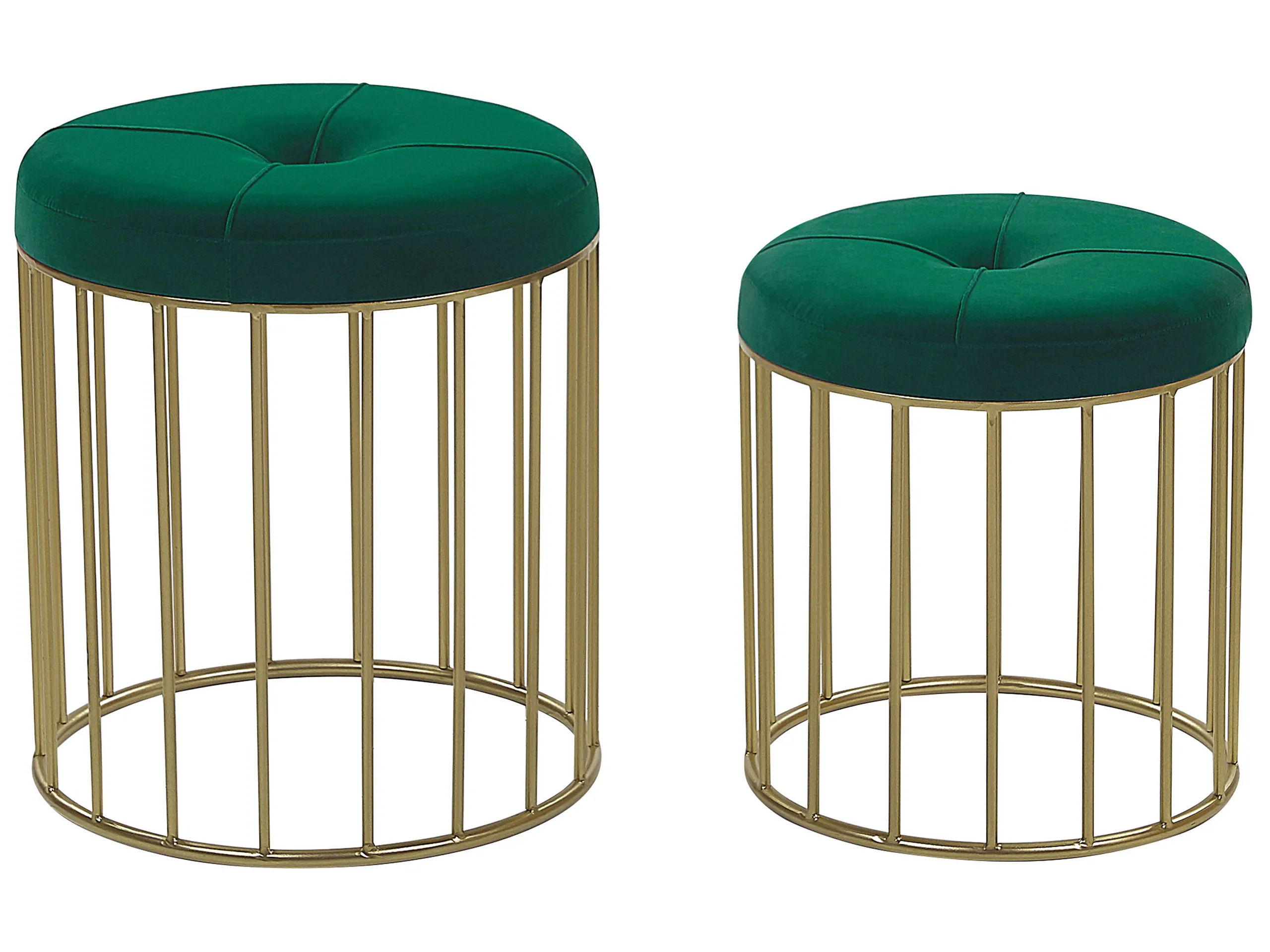 Conjunto de 2 taburetes LUBBOCK Terciopelo Verde oscuro