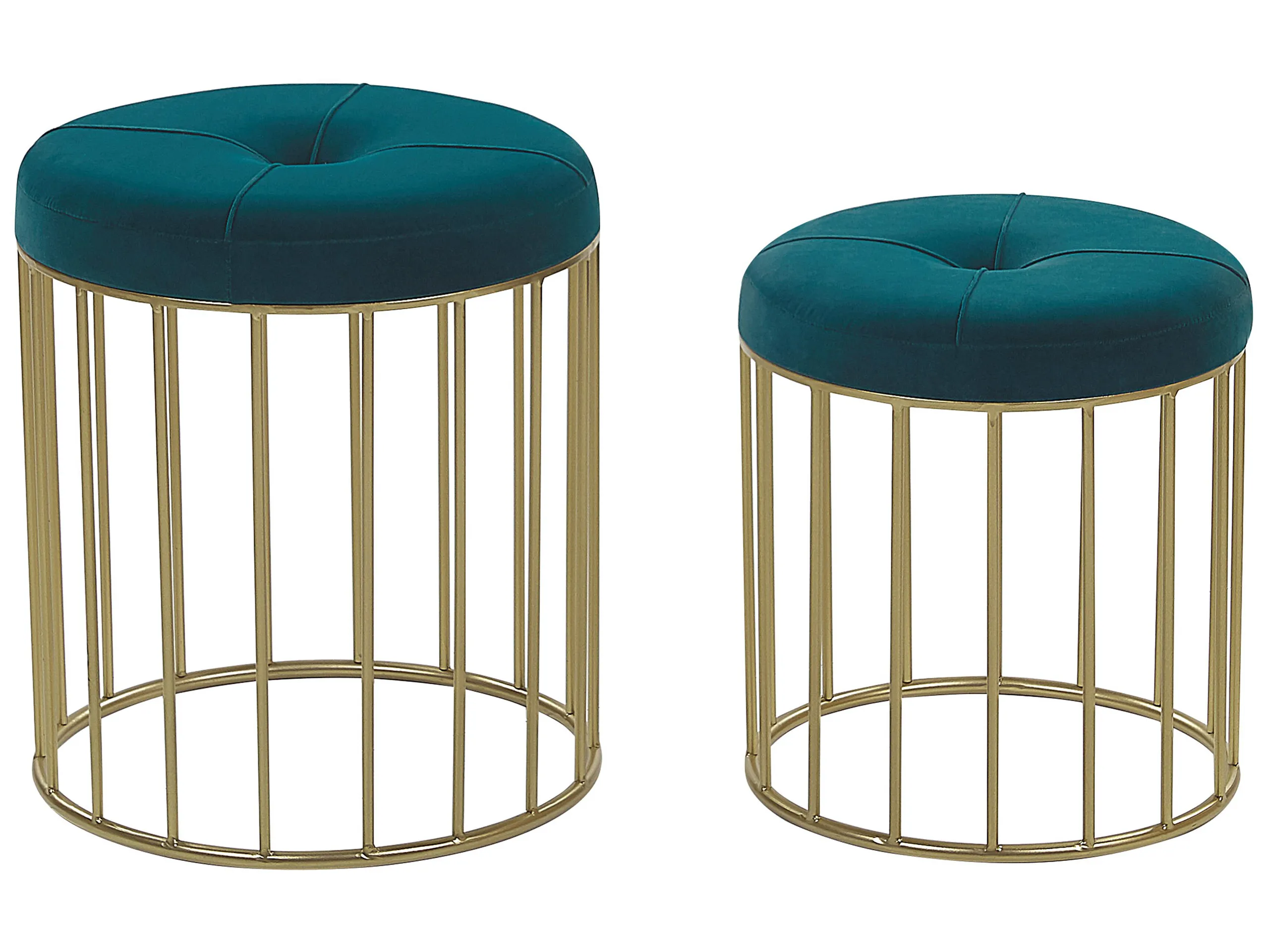 Conjunto de 2 taburetes LUBBOCK Terciopelo Verde azulado