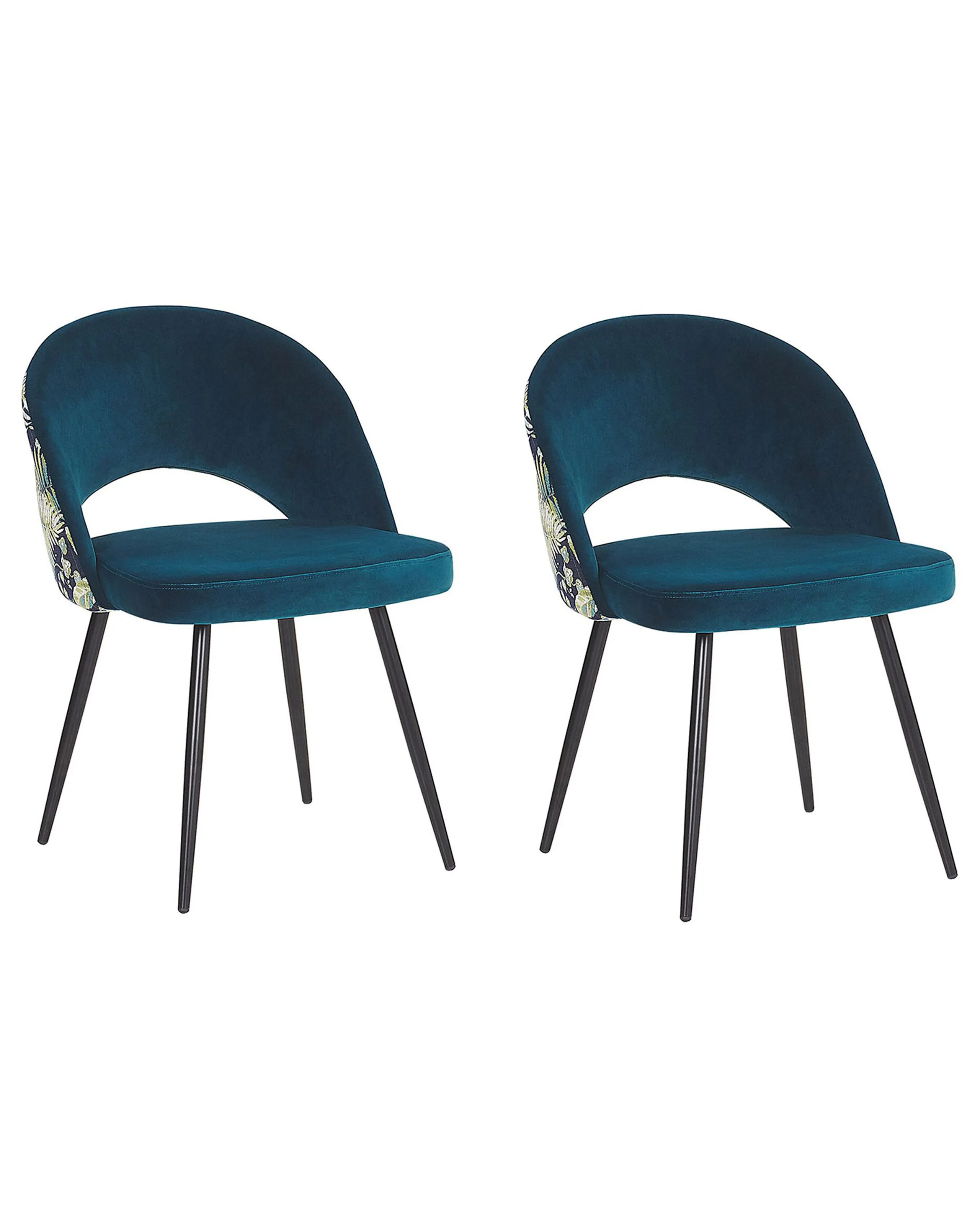 Conjunto de 2 sillas de comedor VIVIAN Terciopelo Azul verdoso