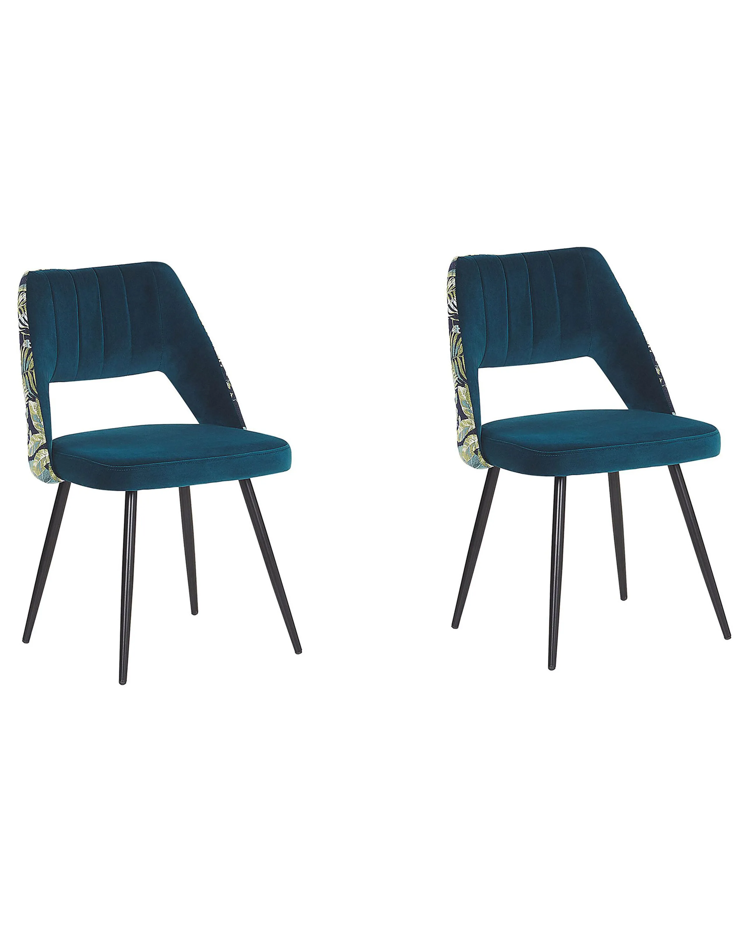 Conjunto de 2 sillas de comedor ANSLEY Terciopelo Azul verdoso