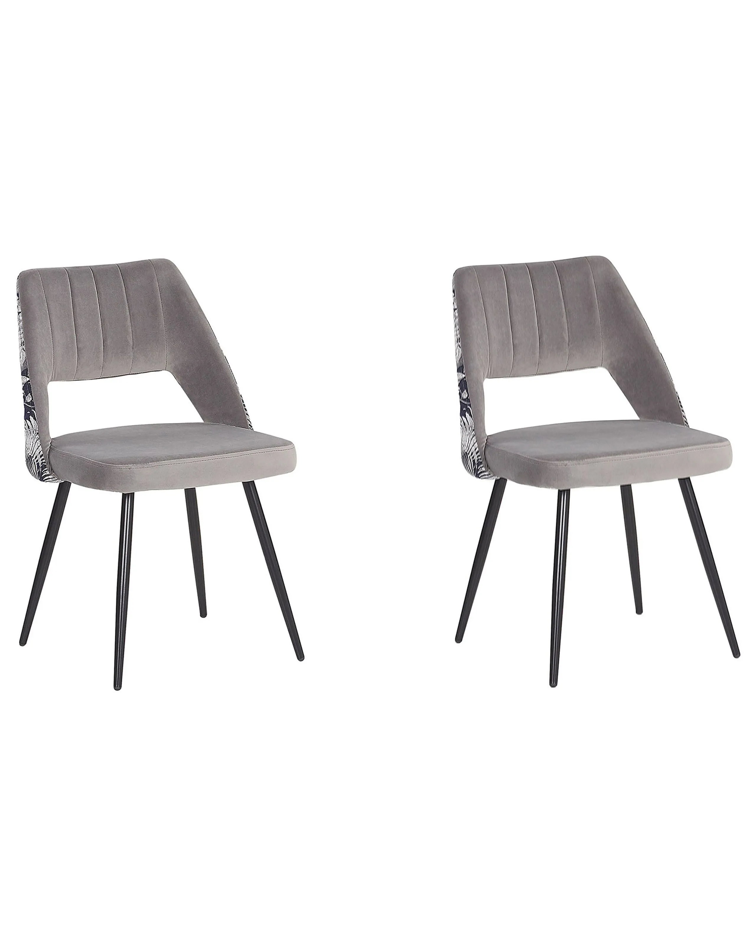 Conjunto de 2 sillas de comedor ANSLEY Terciopelo Gris