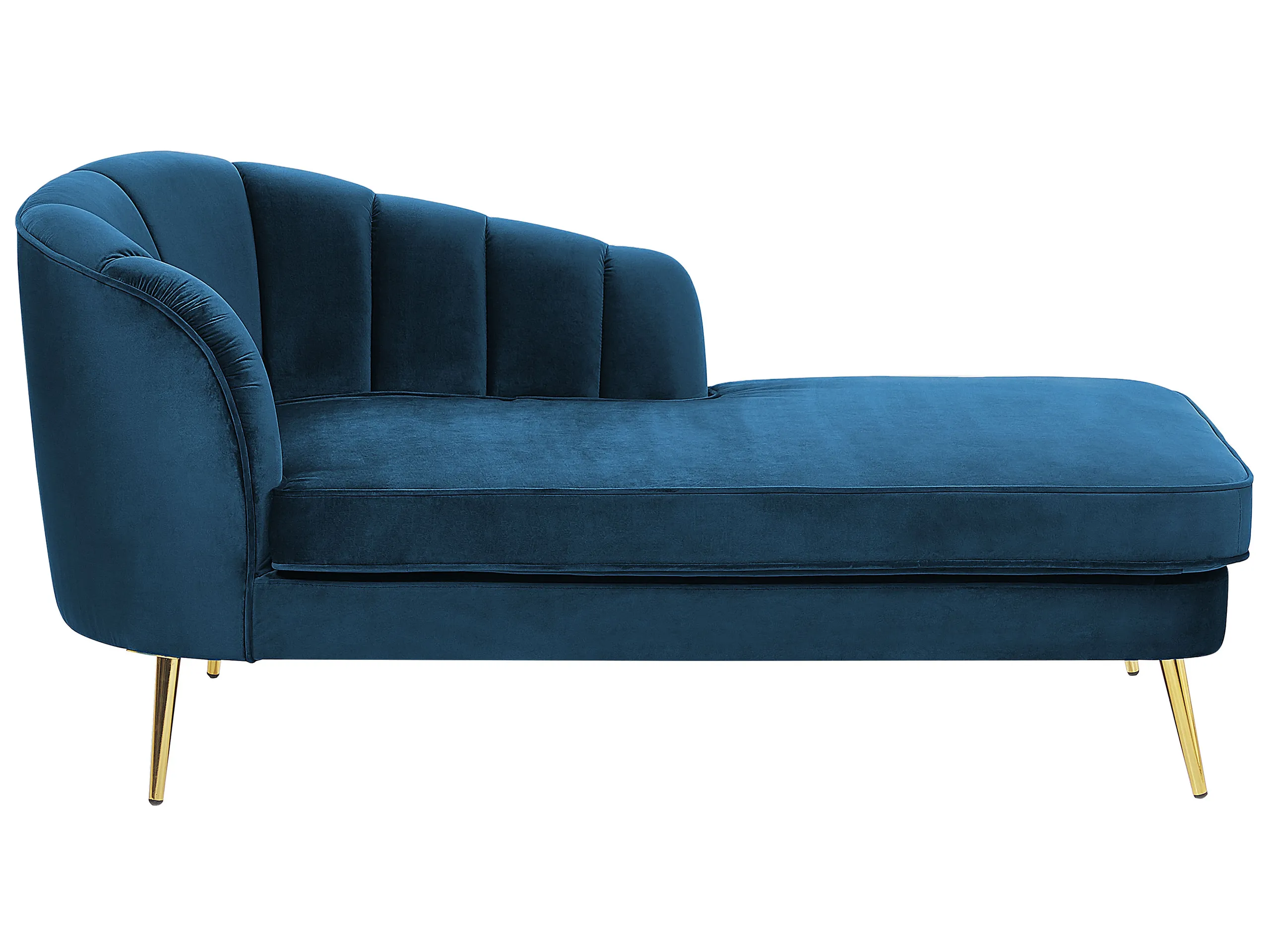 Chaise longue izquierdo ALLIER Terciopelo Azul marino
