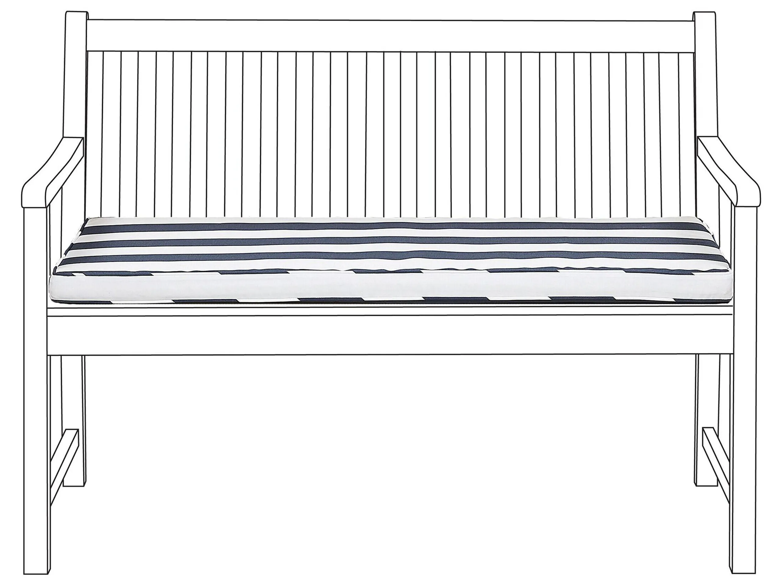 Bench Seat Pad Cushion VIVARA 112 x 54 cm Navy Blue