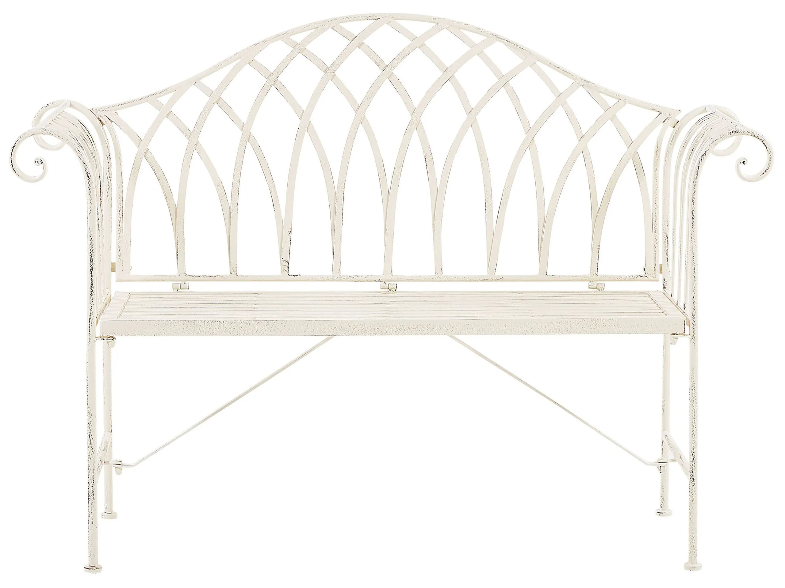 Banco de jardín MILAZZO 130 cm Metal Blanco