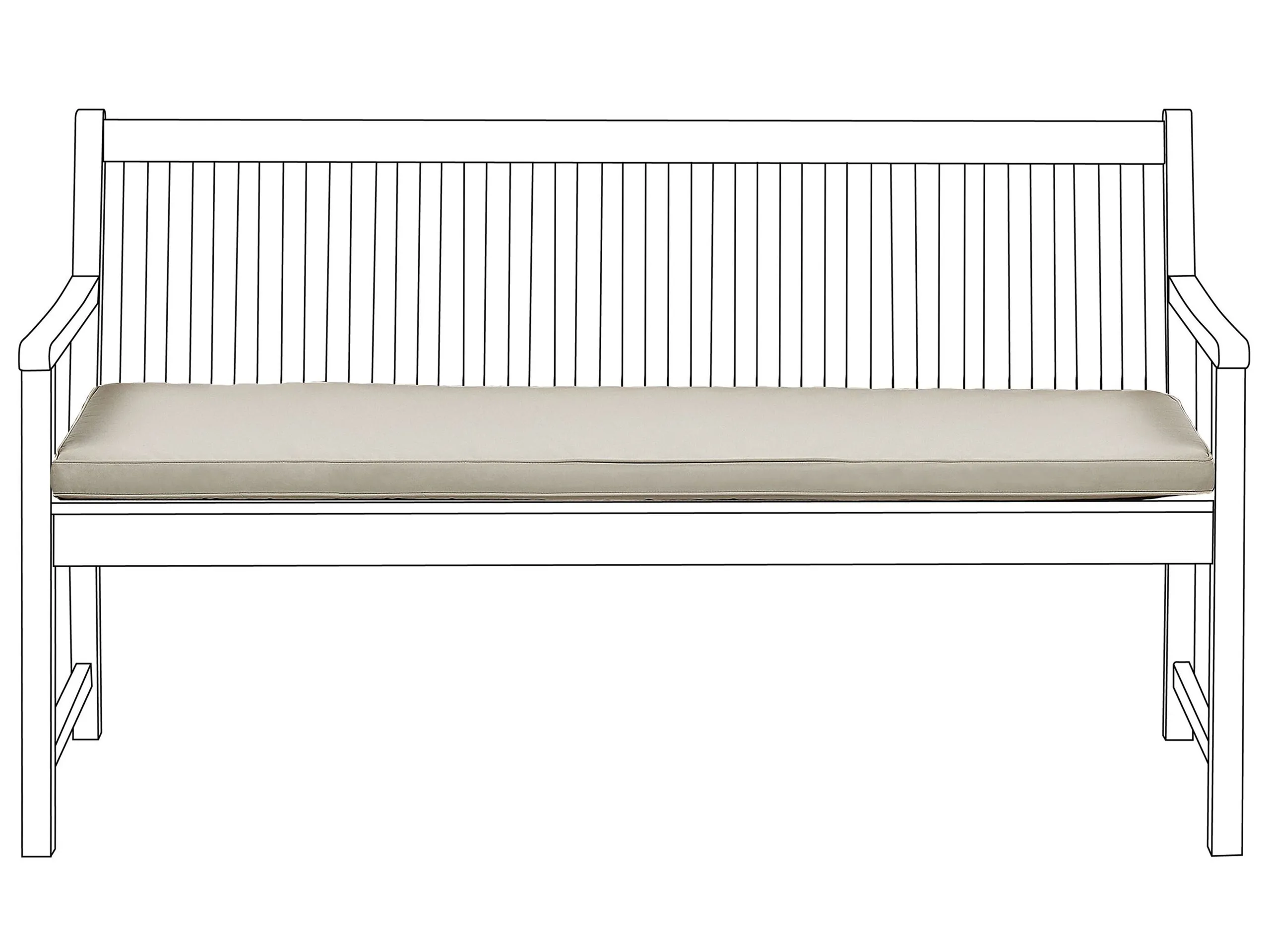 Bench Seat Pad Cushion VIVARA 152 x 54 cm Beige
