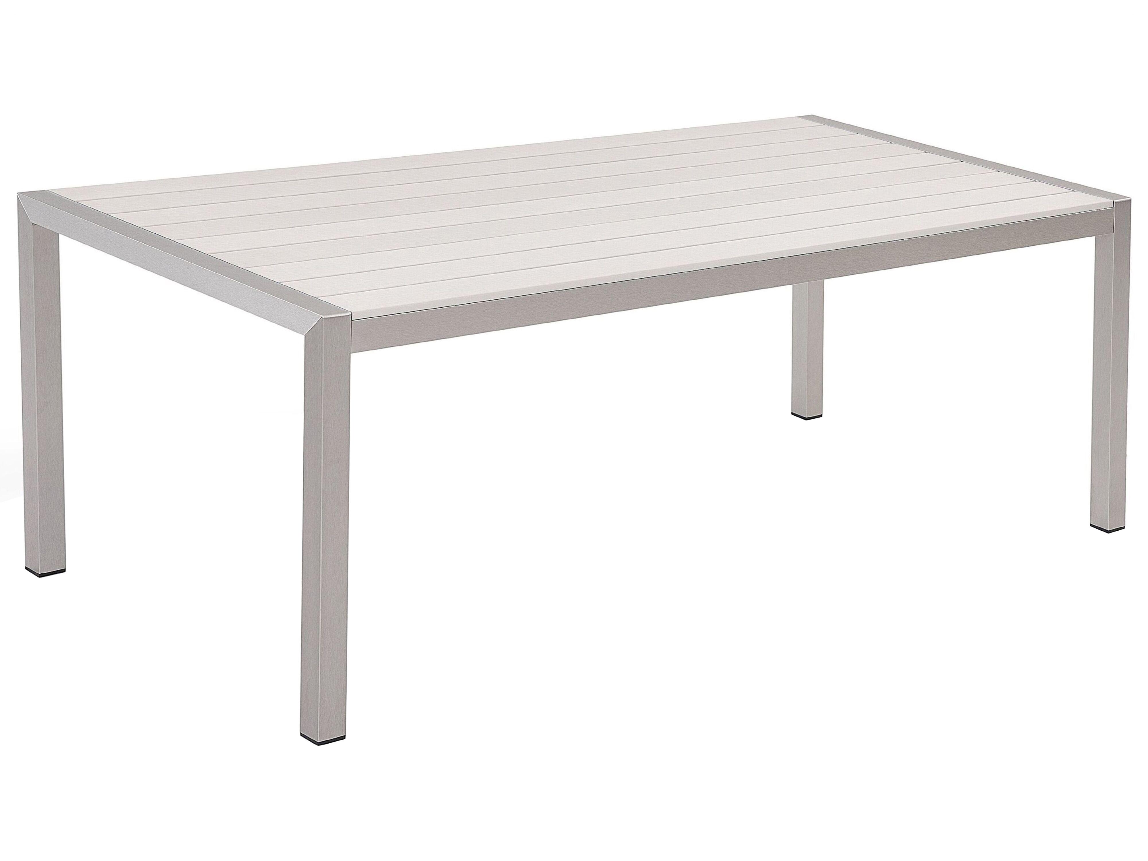 Garden Dining Table VERNIO 180 cm 90 cm Metal White