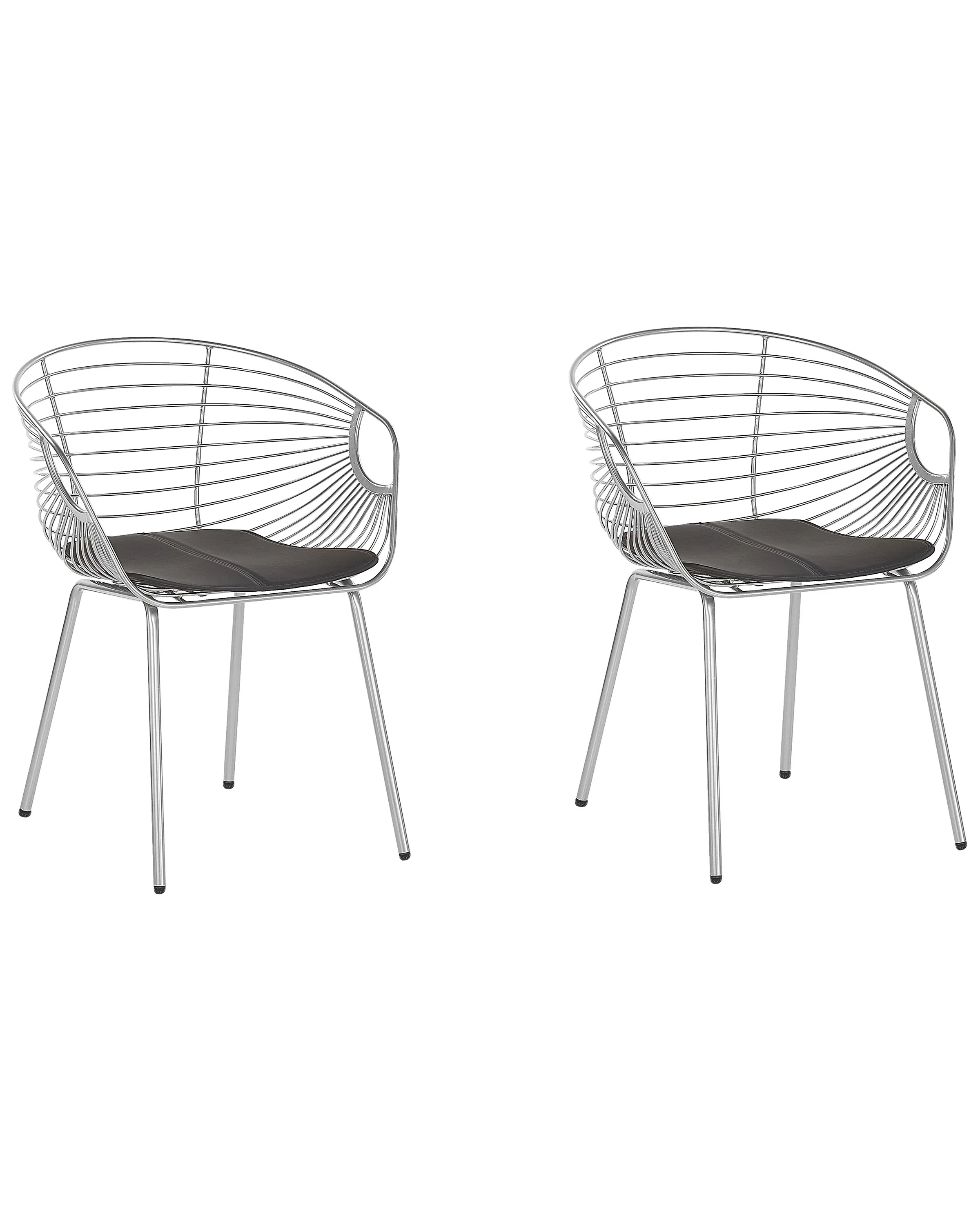 Conjunto de 2 sillas de comedor HOBACK Metal Plateado