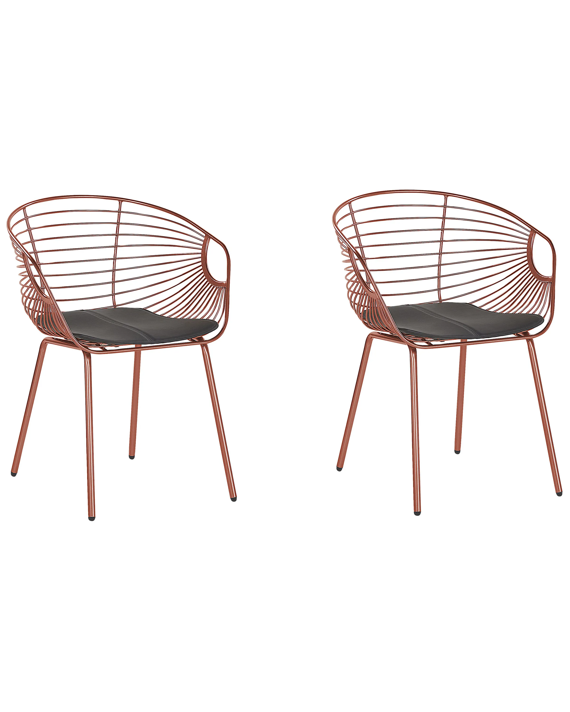 Conjunto de 2 sillas de comedor HOBACK Metal Cobrizo