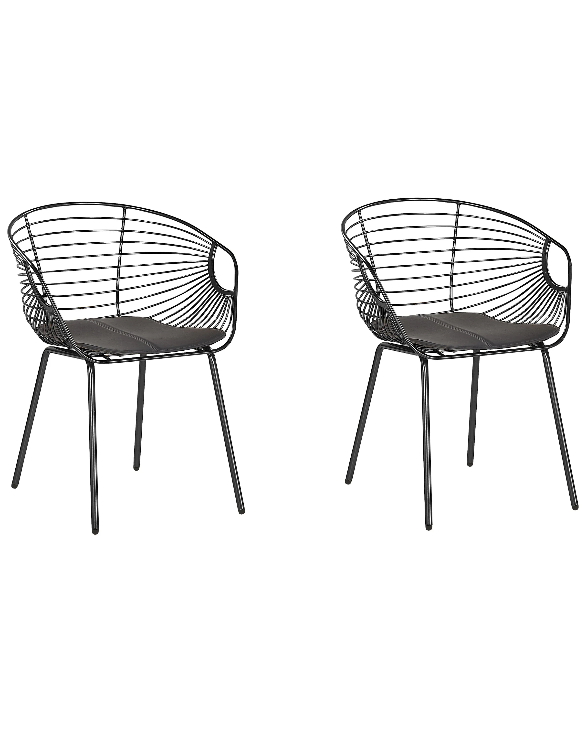 Conjunto de 2 sillas de comedor HOBACK Metal Negro