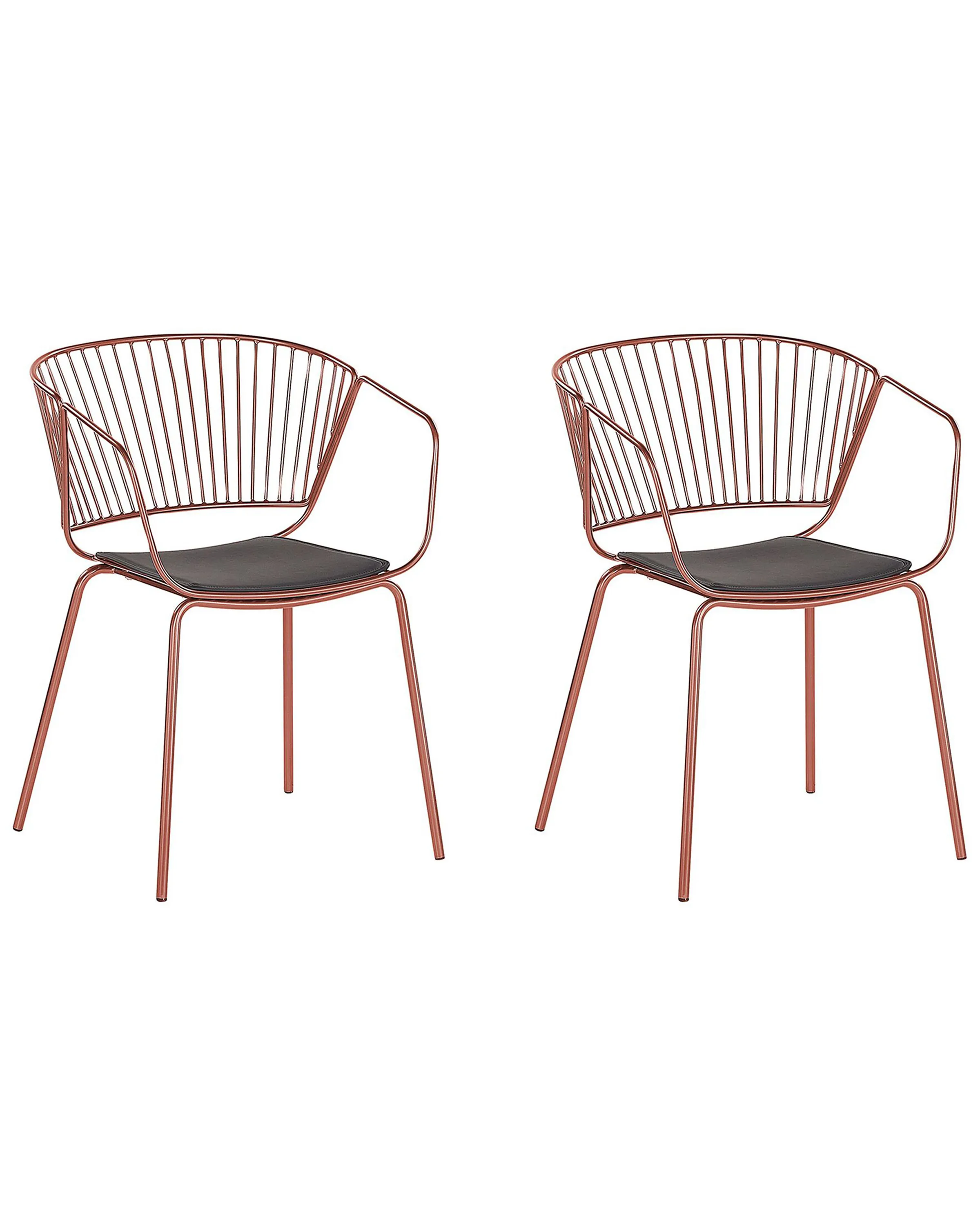 Conjunto de 2 sillas de comedor RIGBY Metal Cobrizo