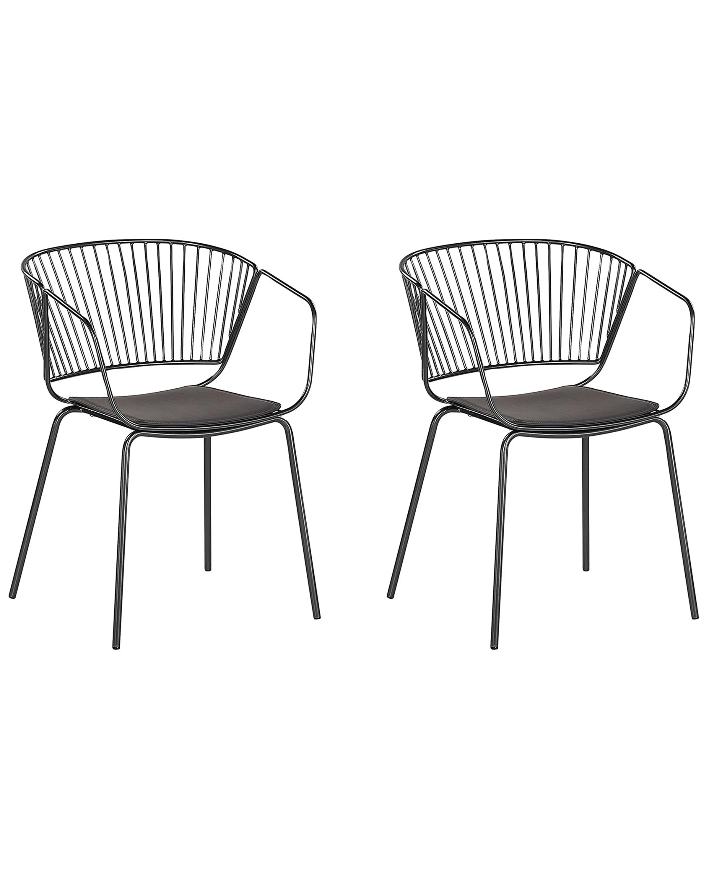 Conjunto de 2 sillas de comedor RIGBY Metal Negro