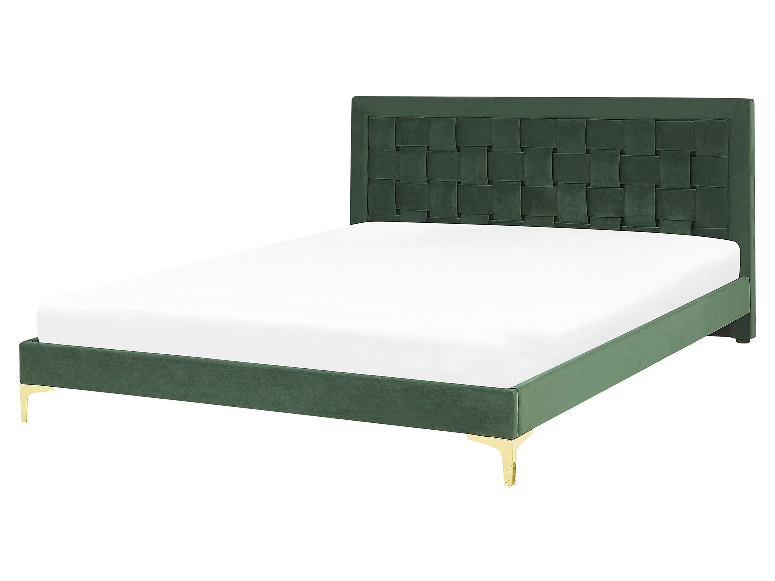 Cama Terciopelo LIMOUX 160 x 200 cm Verde oscuro