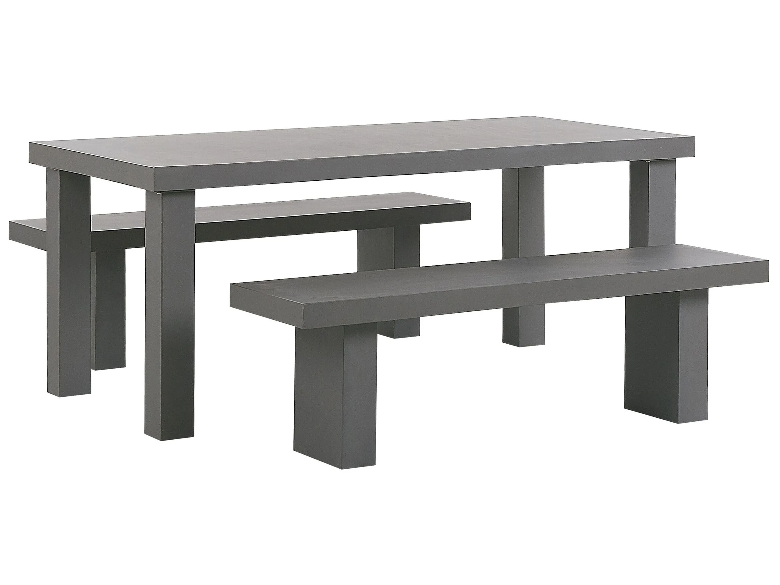 Garden Dining Set with Benches 4 Seater TARANTO Concrete Grey