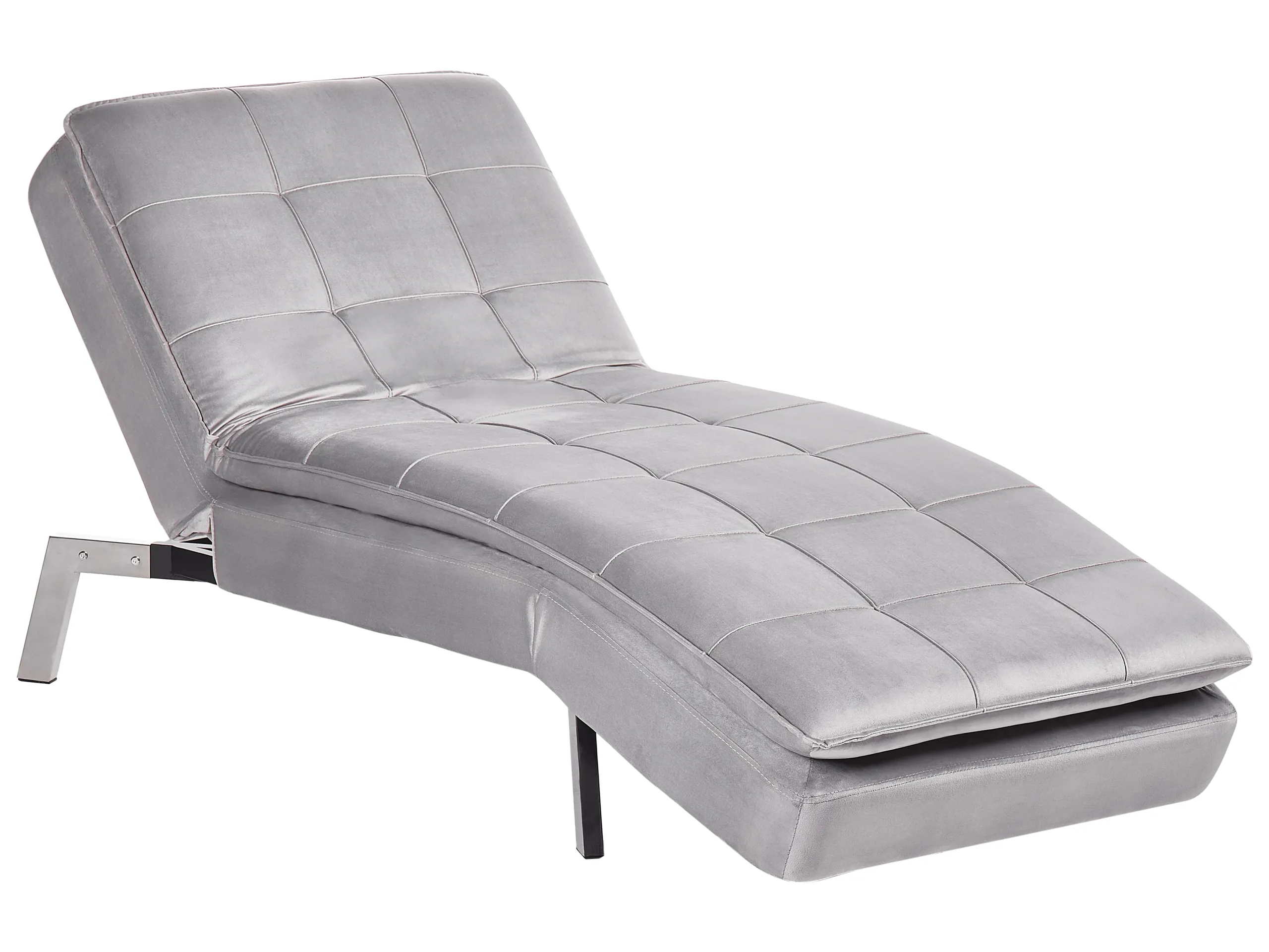 Chaise longue LOIRET Terciopelo Gris claro