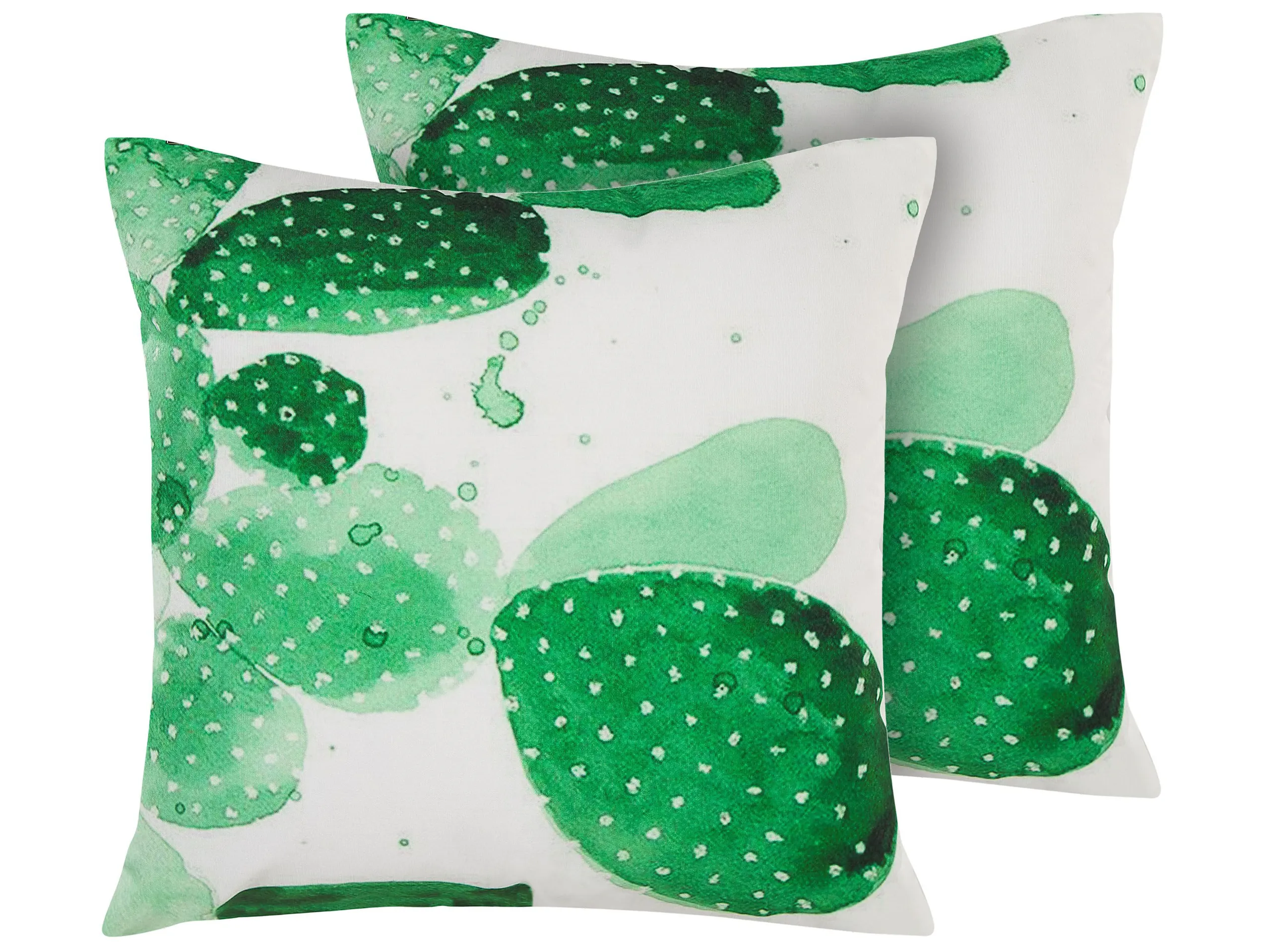 Conjunto de 2 cojines de exterior OSTINA Patrón de plantas 45 x 45 cm Verde