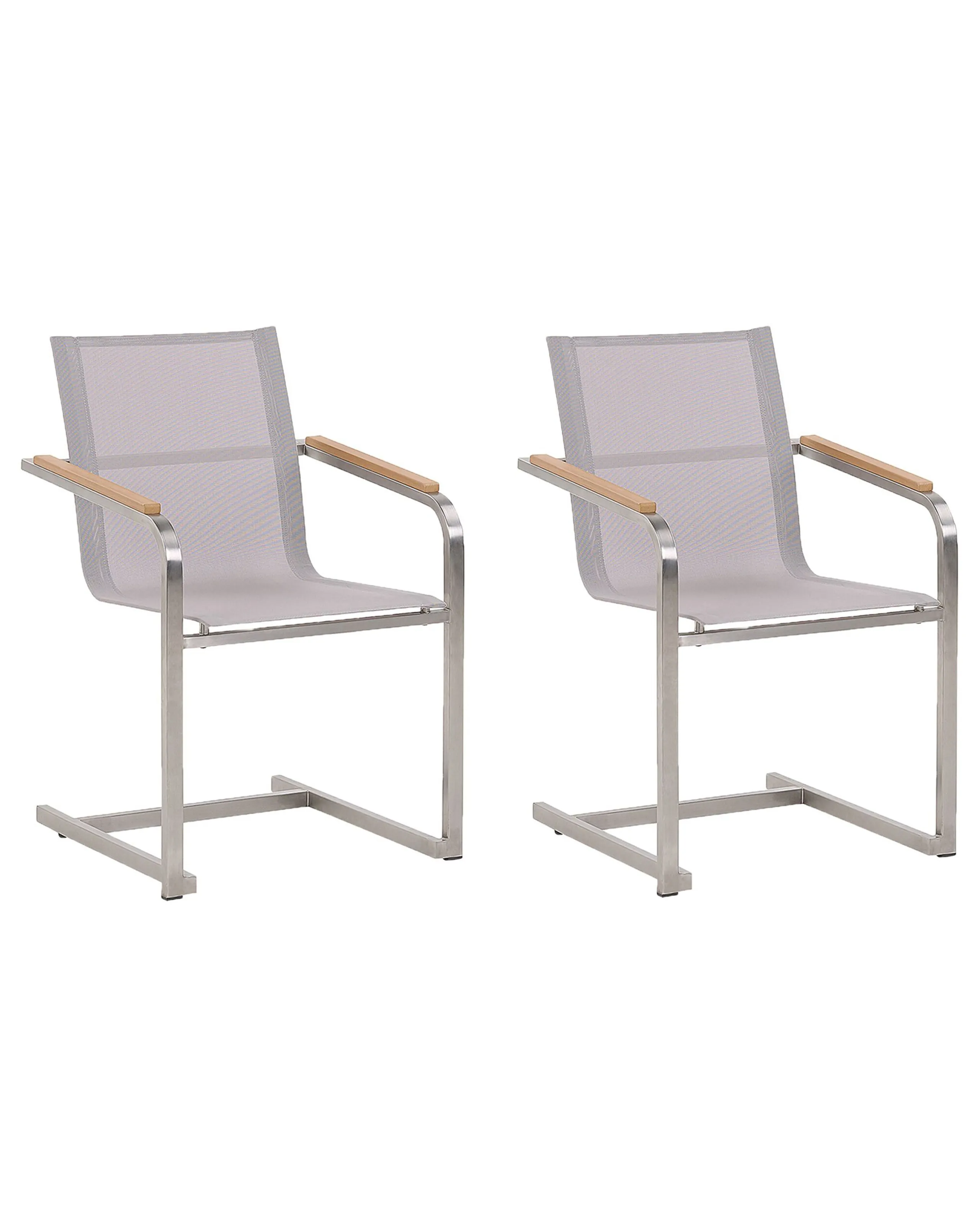 Conjunto de 2 sillas de jardín COSOLETO Acero inoxidable Beige