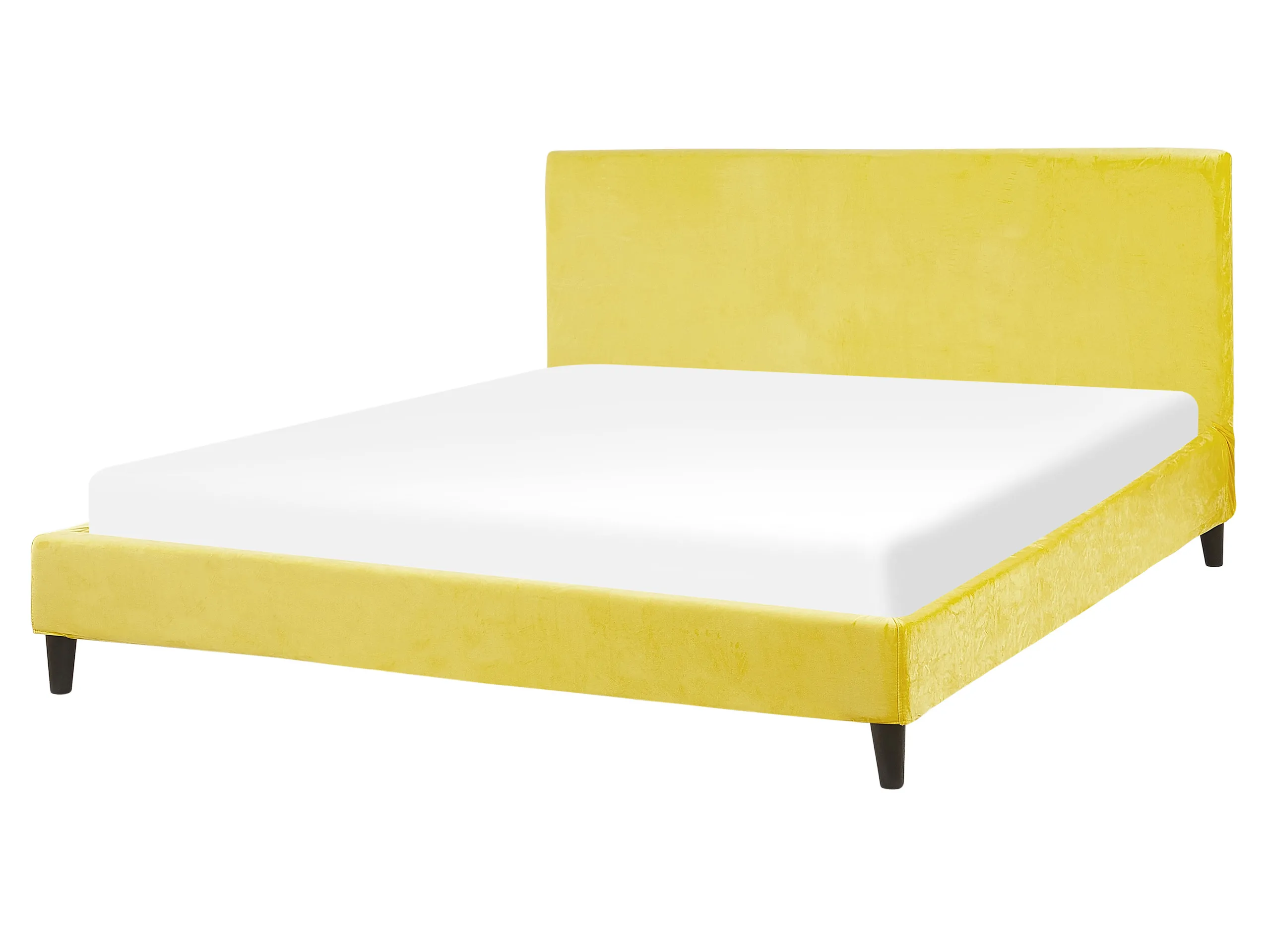 Cama Terciopelo FITOU 160 x 200 cm Amarillo