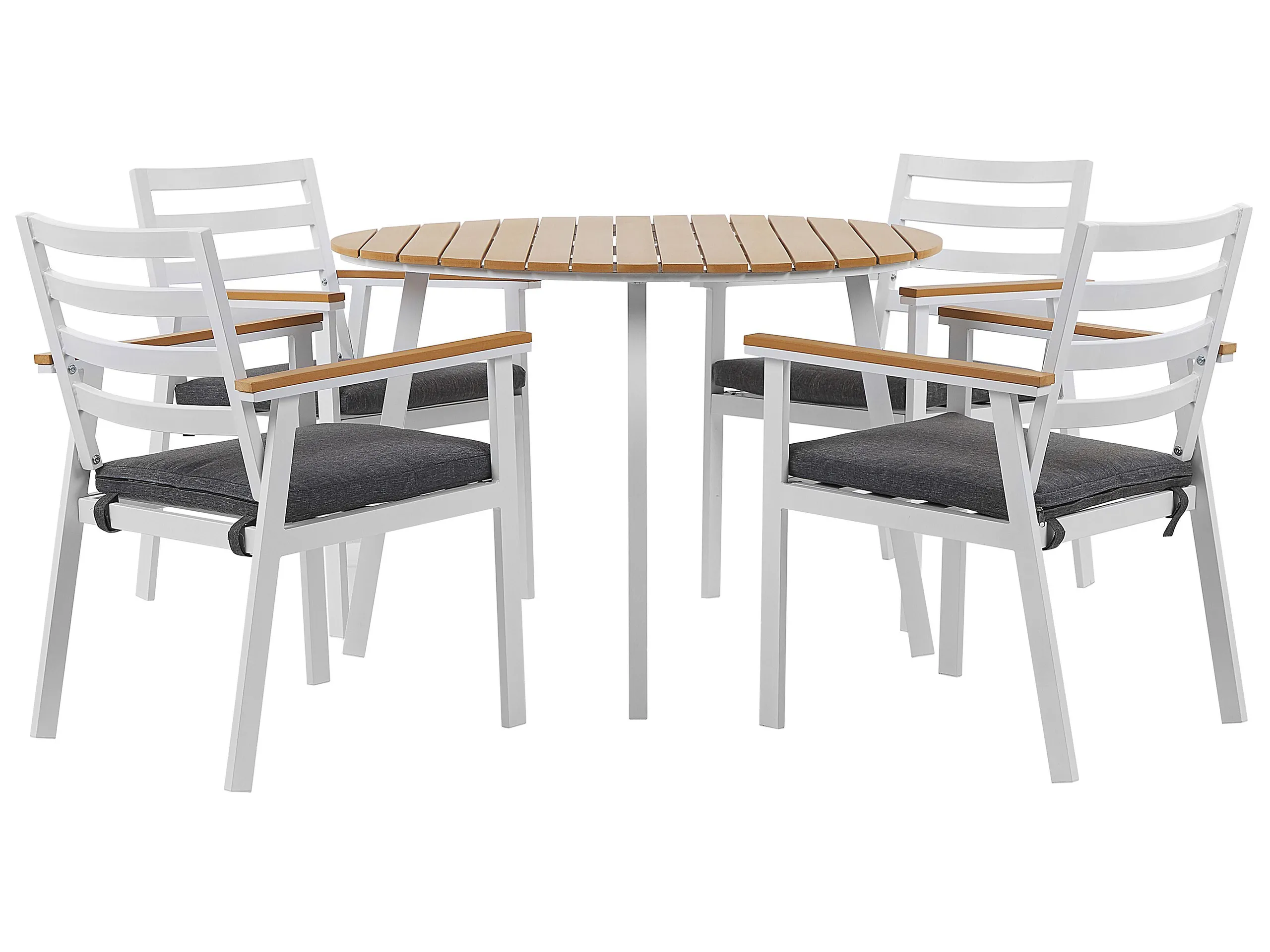 Garden Dining Set 4 Seater CAVOLI with Cushions Metal Grey