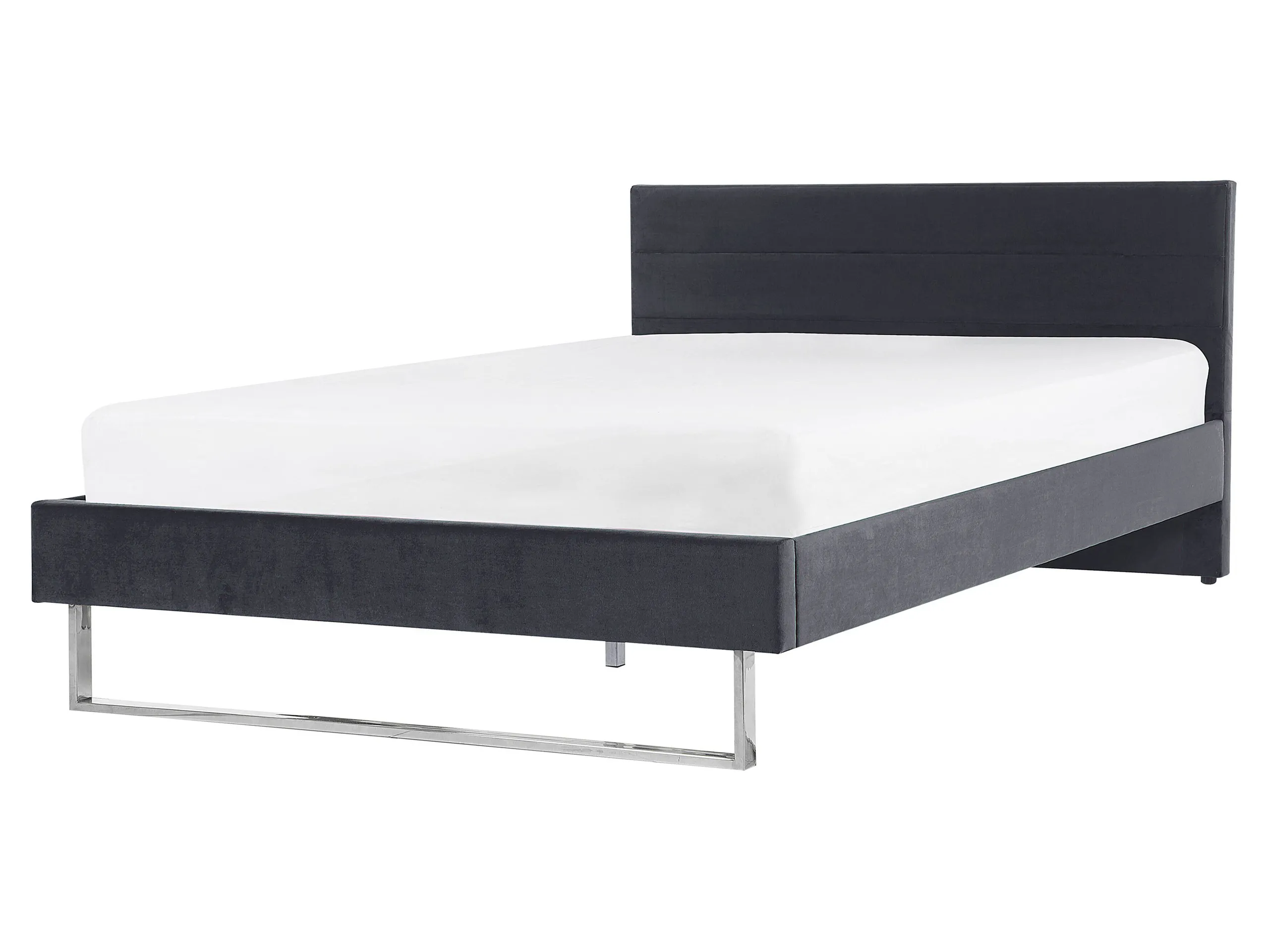 Cama Terciopelo BELLOU 160 x 200 cm Gris oscuro