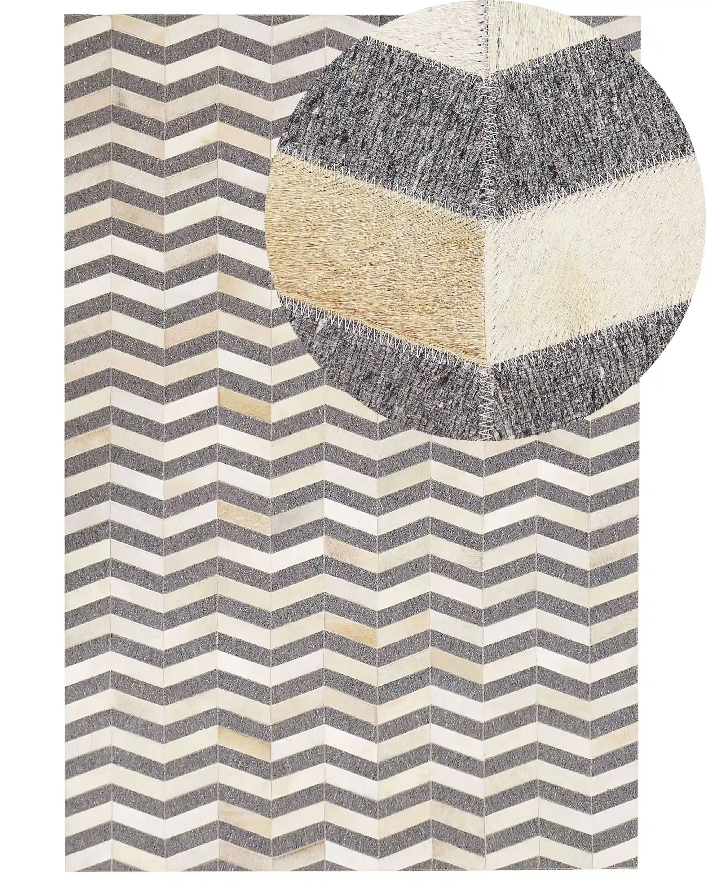 Alfombra BAGGOZE Gris oscuro 160 x 230 cm Piel