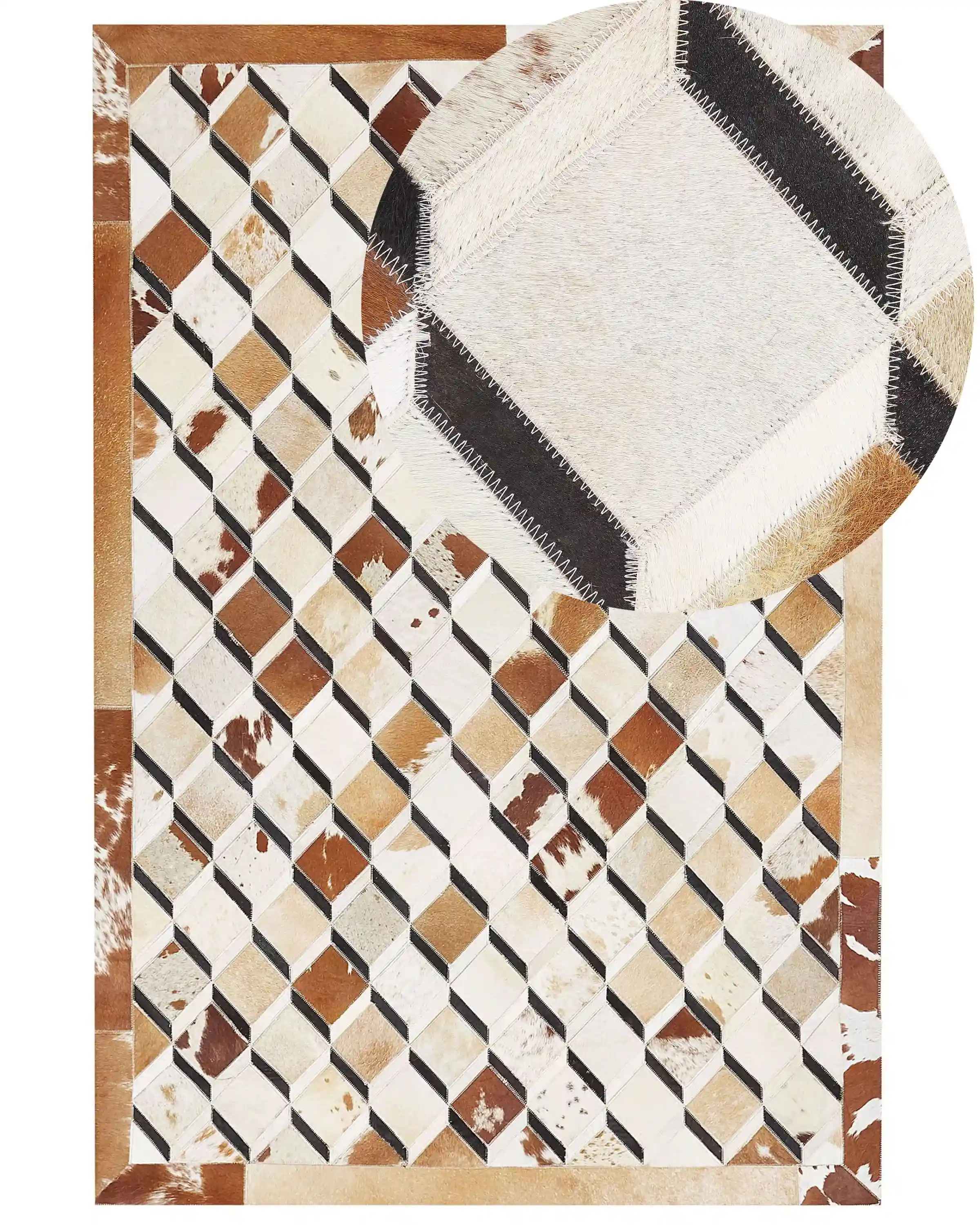 Alfombra SERINOVA Marrón 140 x 200 cm Piel