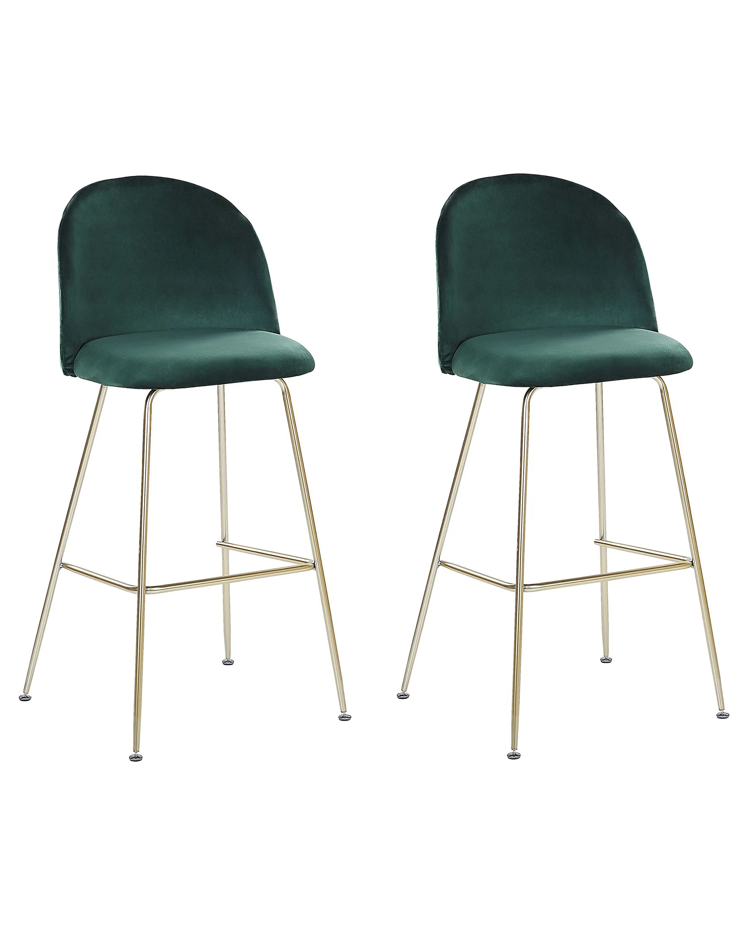 Conjunto de 2 sillas de bar ARCOLA Terciopelo Verde esmeralda