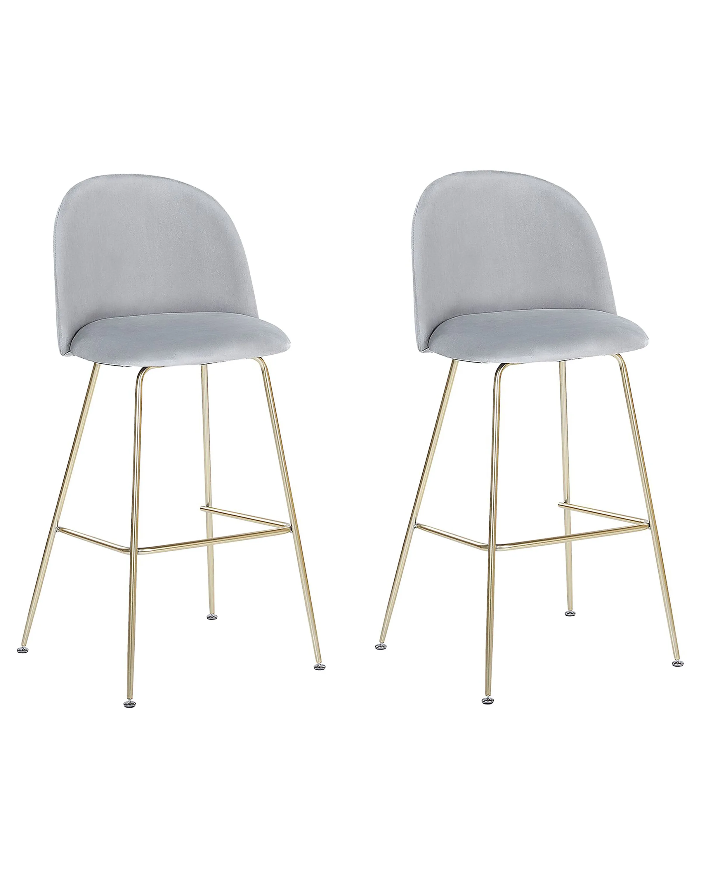Conjunto de 2 sillas de bar ARCOLA Terciopelo Gris claro