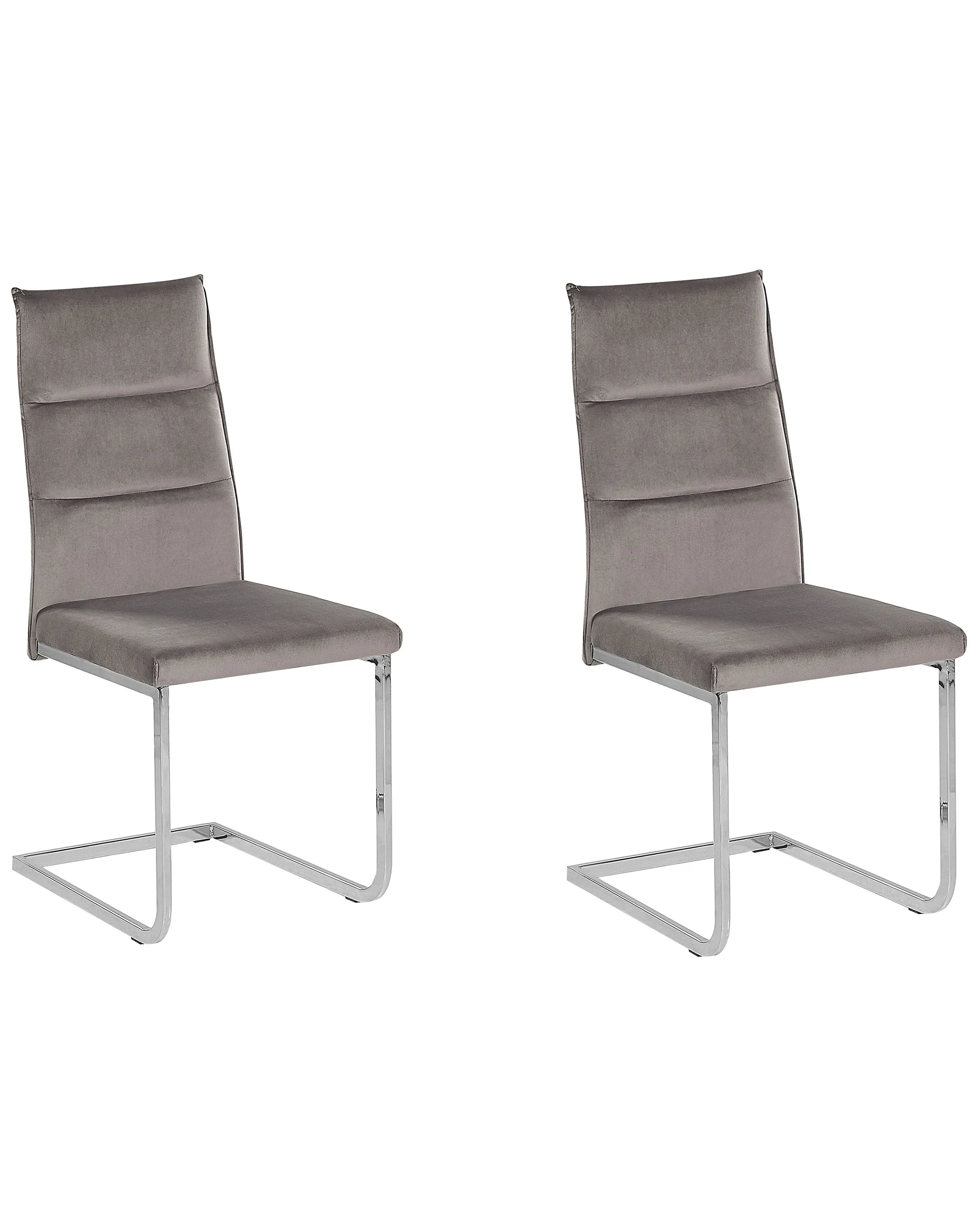 Conjunto de 2 sillas de comedor ROCKFORD Terciopelo Gris