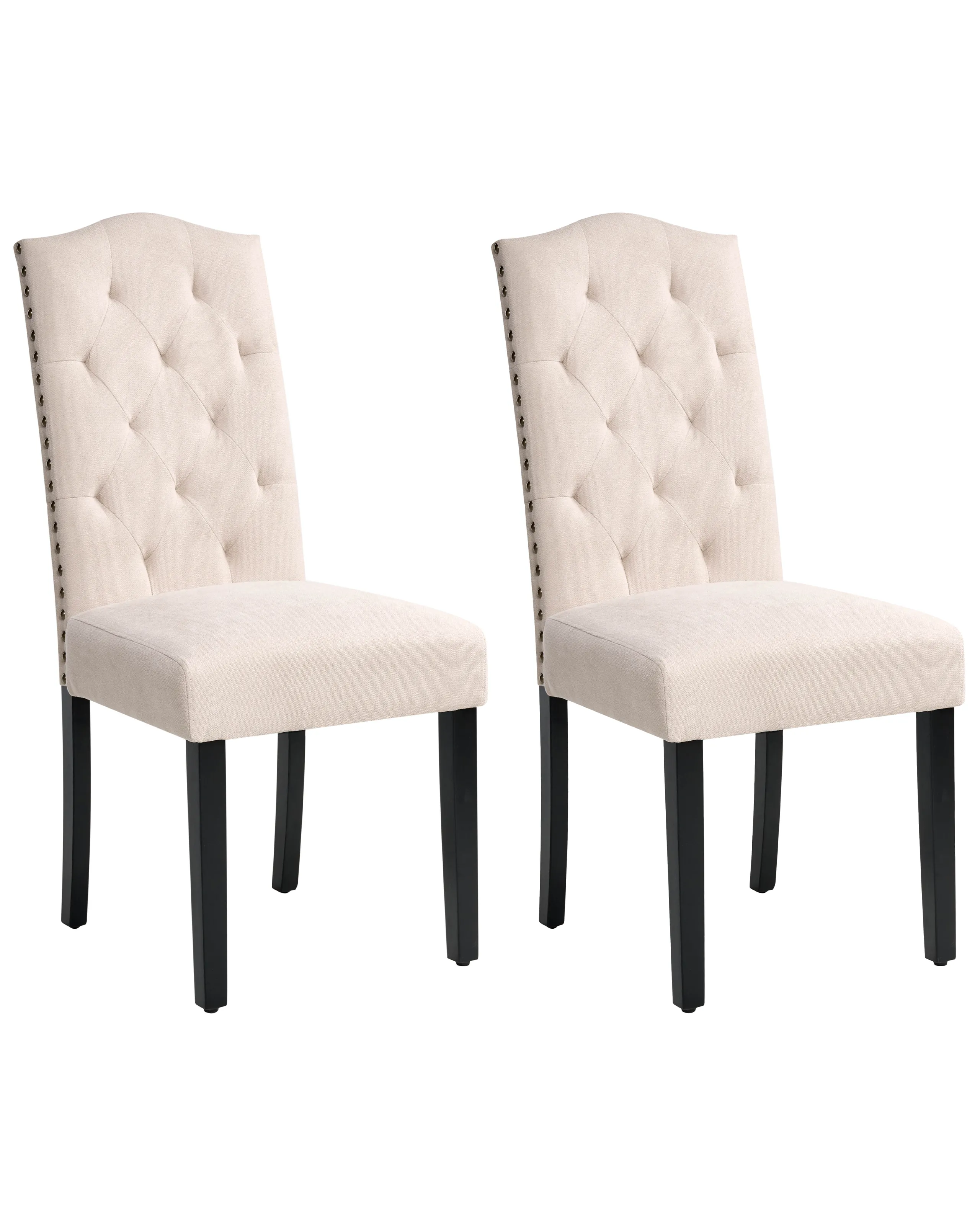 Conjunto de 2 sillas de comedor SHIRLEY Tela Beige claro