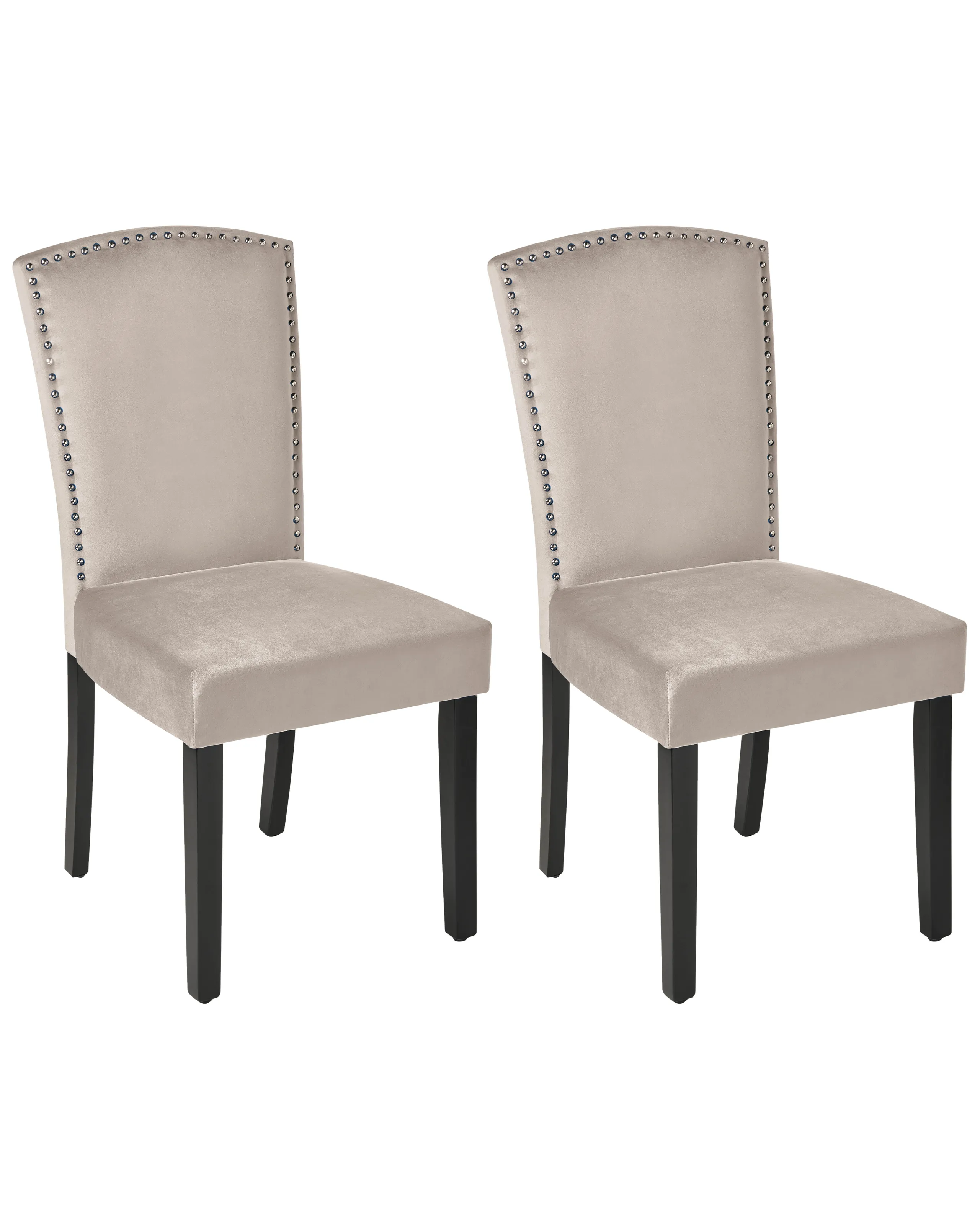Conjunto de 2 sillas de comedor PISECO Terciopelo Gris