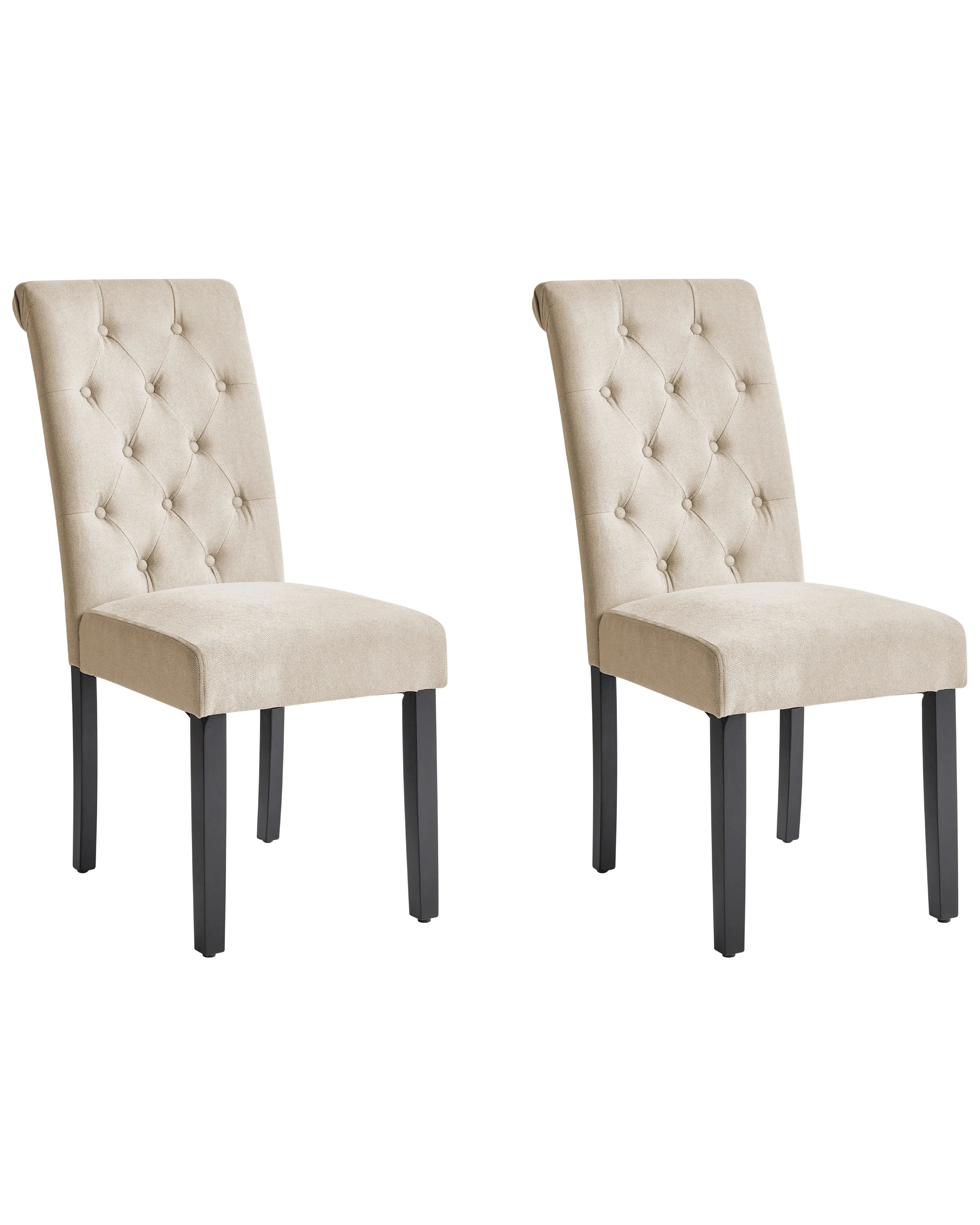 Conjunto de 2 sillas de comedor VELVA Tela Arena