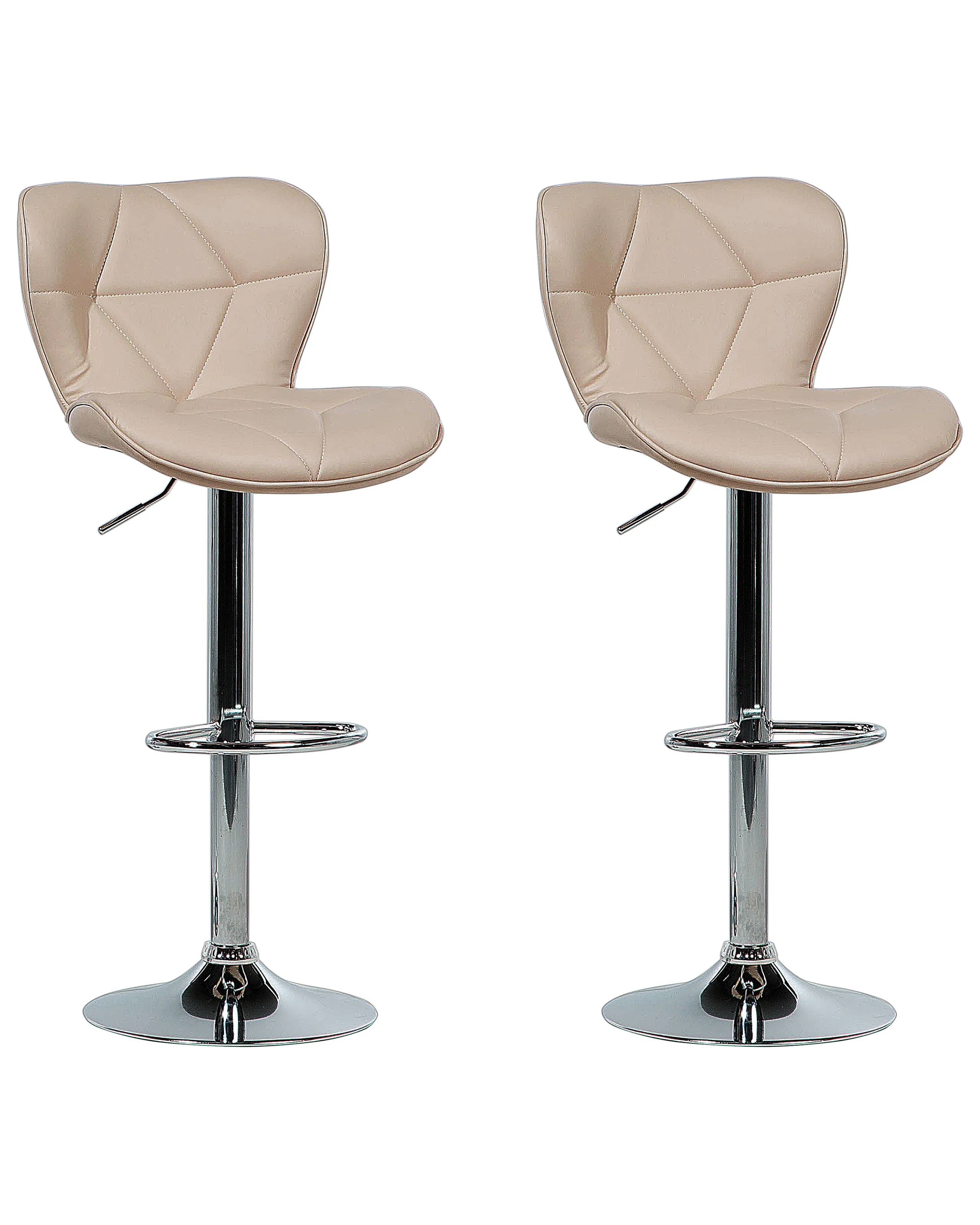 Conjunto de 2 sillas de bar VALETTA Piel sintética giratoria Beige claro
